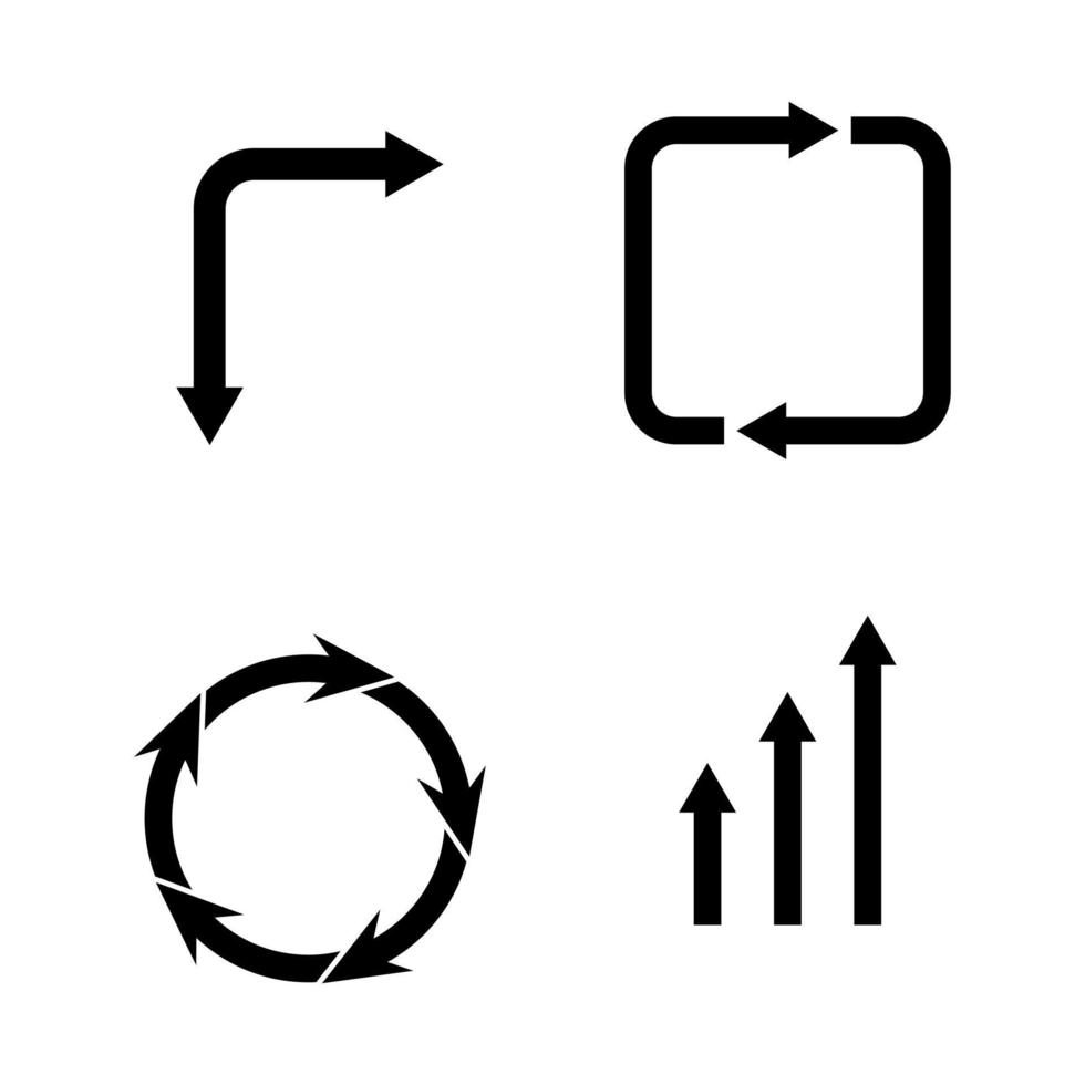 Black arrow icon set. vector