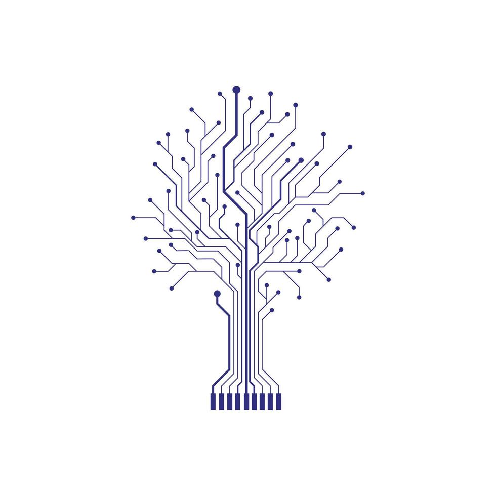 Vector circuit board tree logo