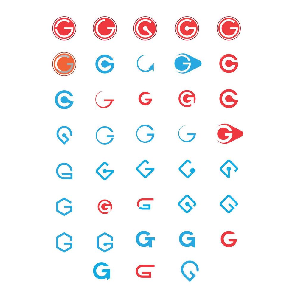Letter G Icon Set vector