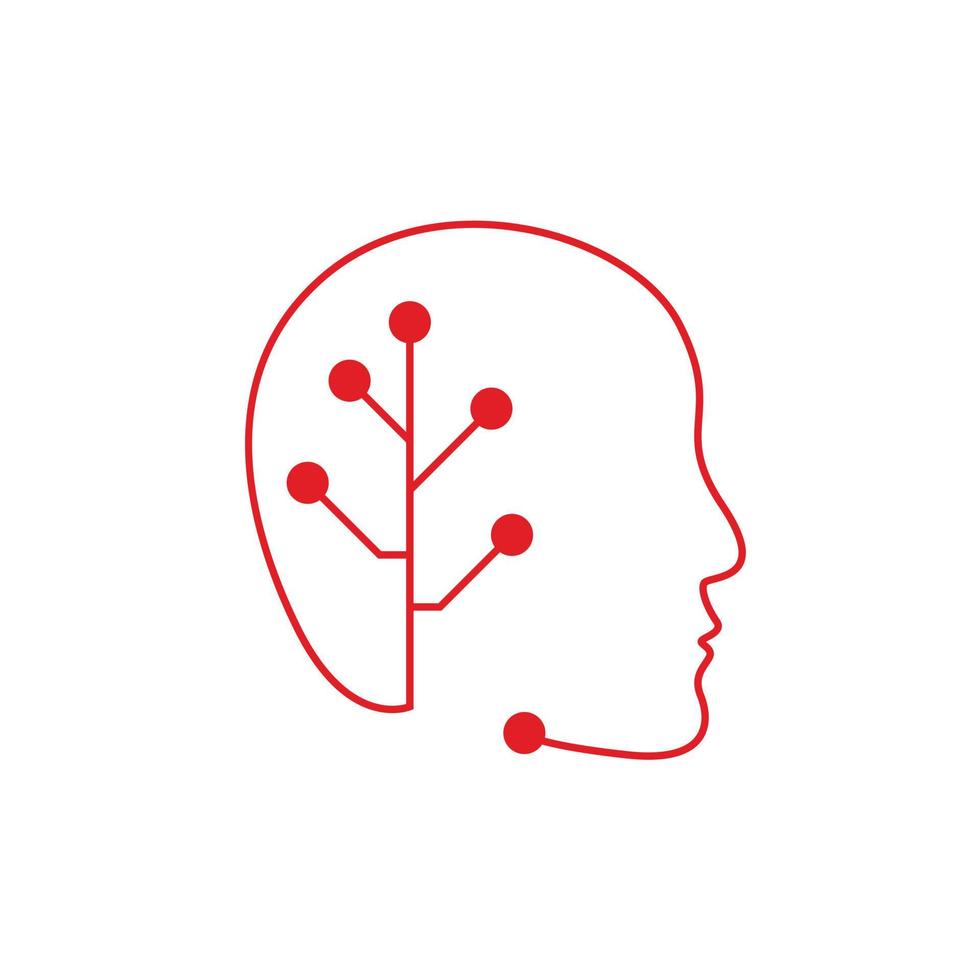 Brain Tech Mind Data Logo vector