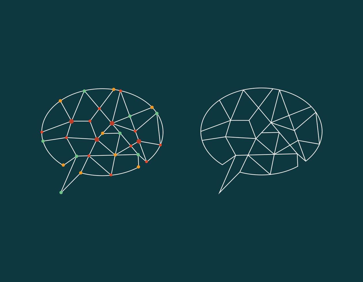 Abstract geometric brain network connection. vector