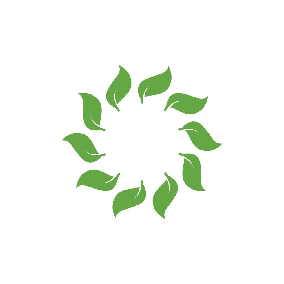 logotipo de hoja circular. icono de hoja verde vectorial. vector