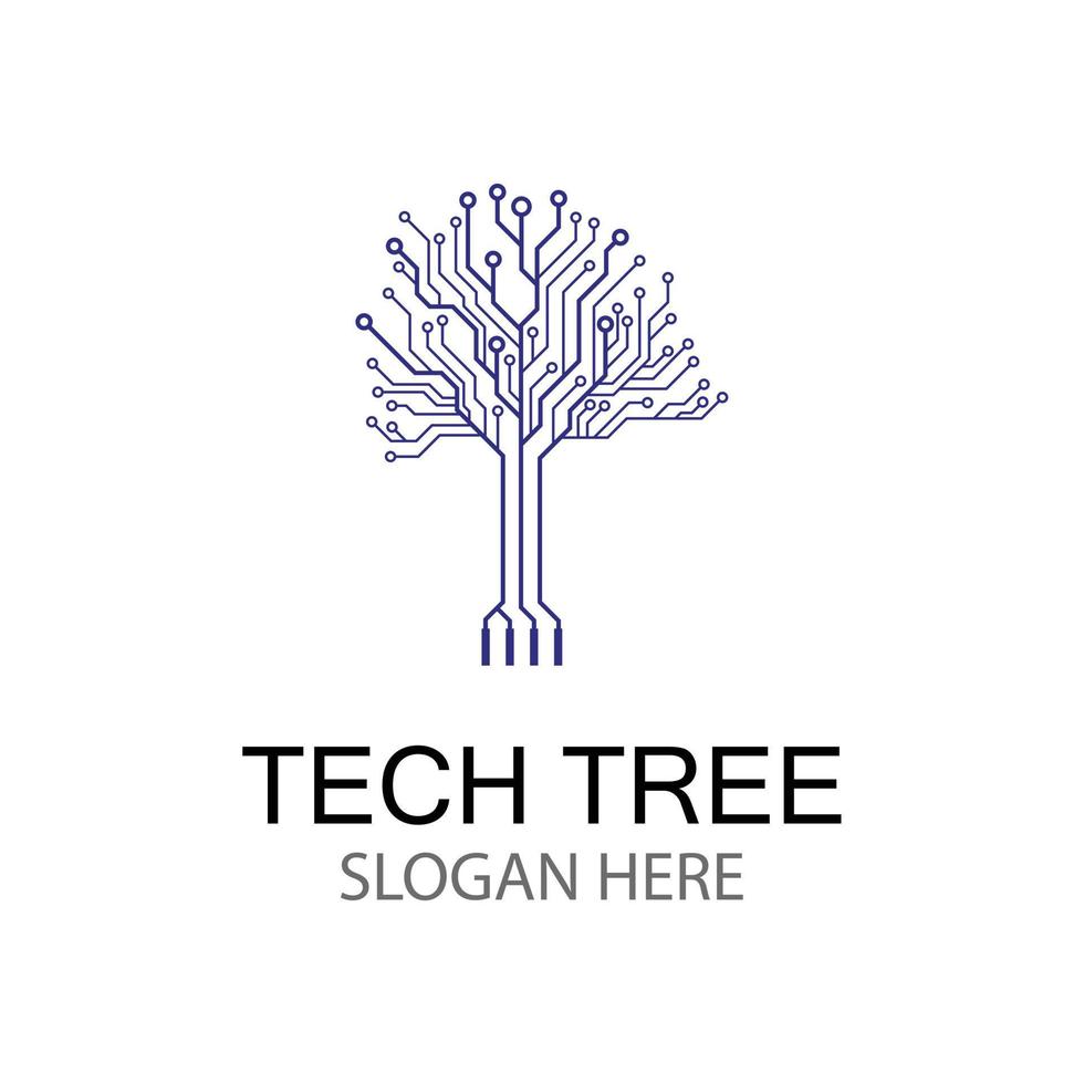 Vector circuit board tree logo