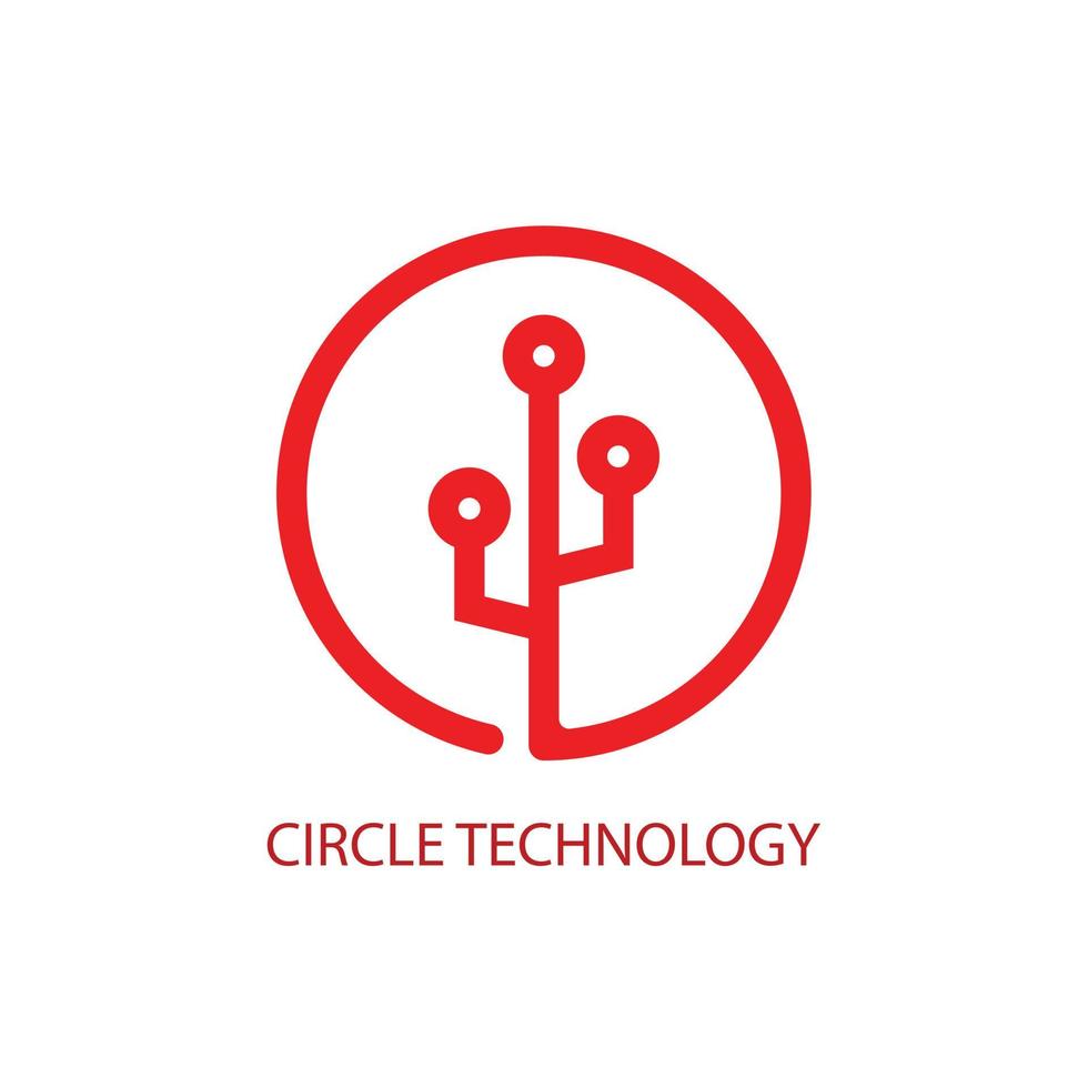 Vector circle technology logo.