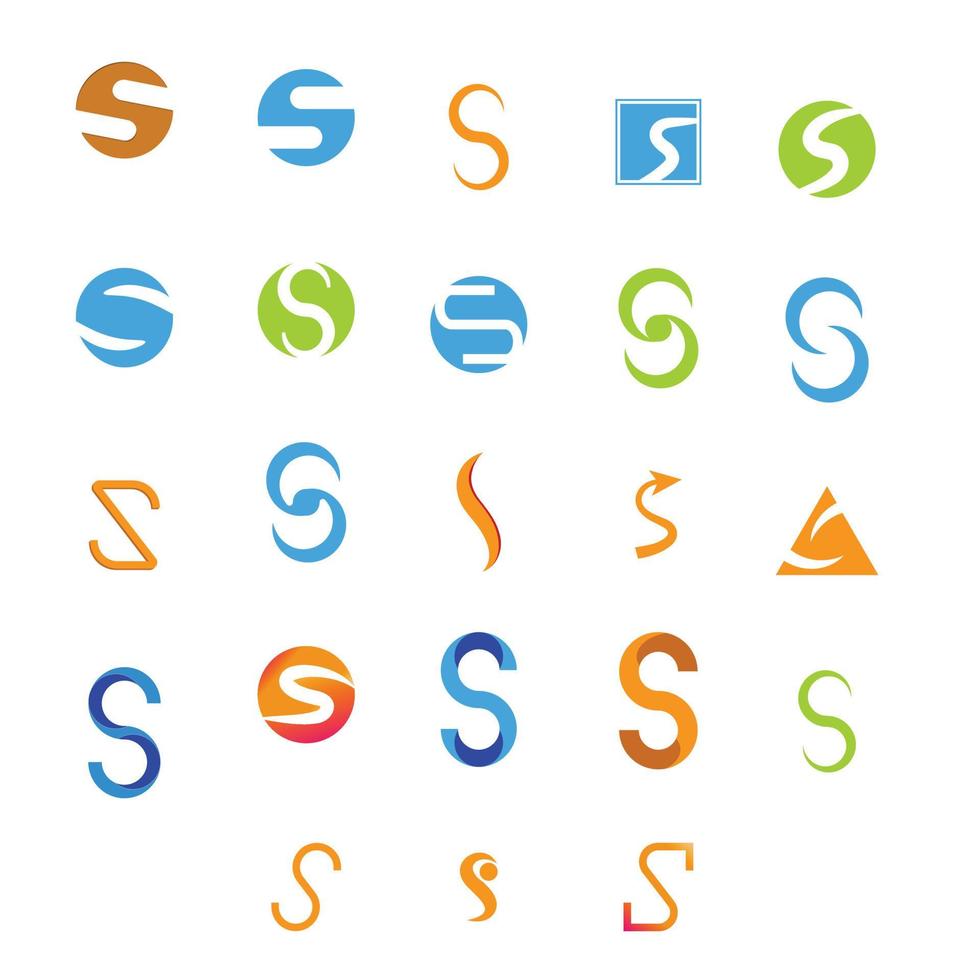 conjunto de logotipo de letra s. vector