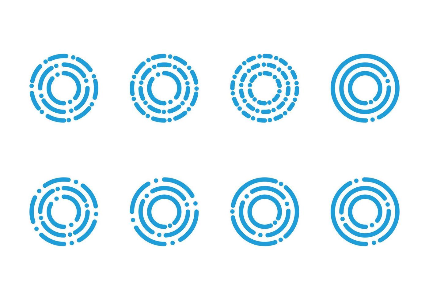 Set of circle technology logo. vector