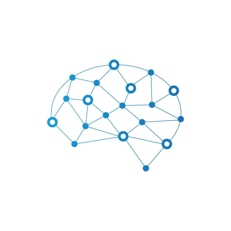 Creative brain technology icon. vector
