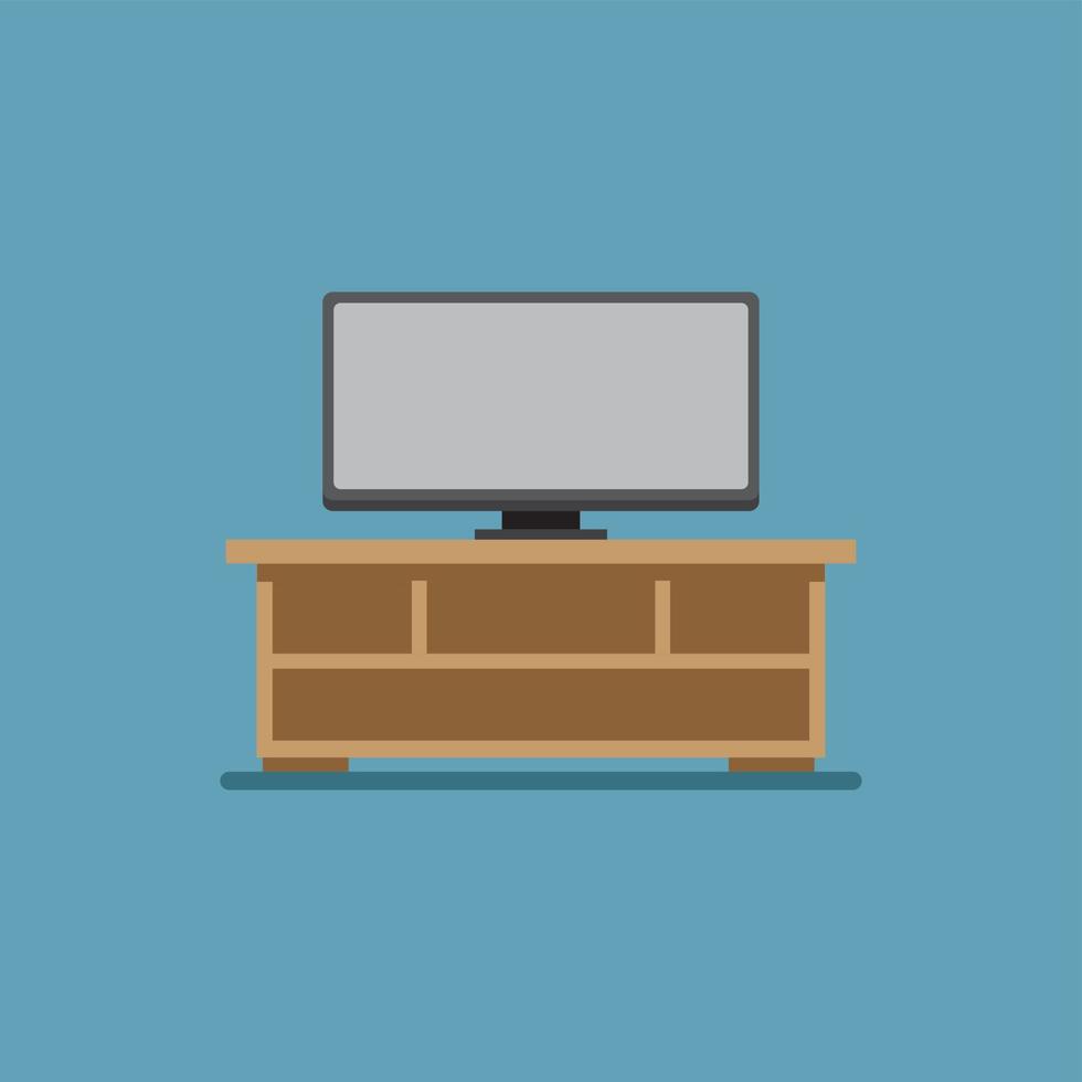 escritorio del televisor vector