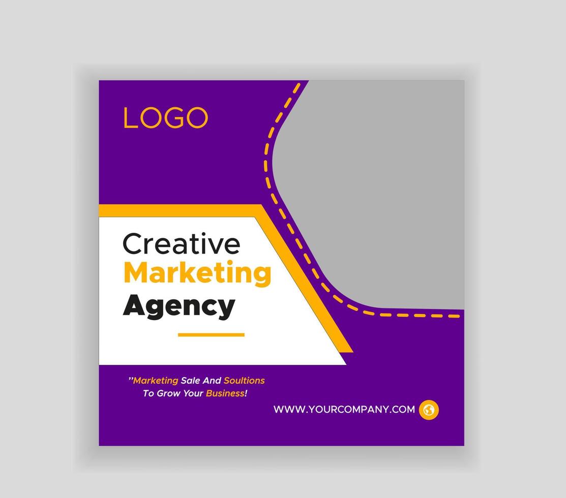 Digital marketing agency social media post template vector