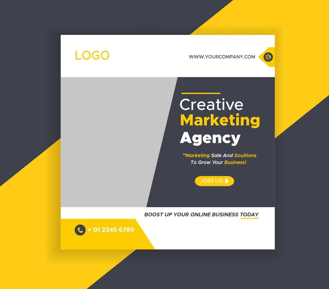 Digital business marketing social media post template vector