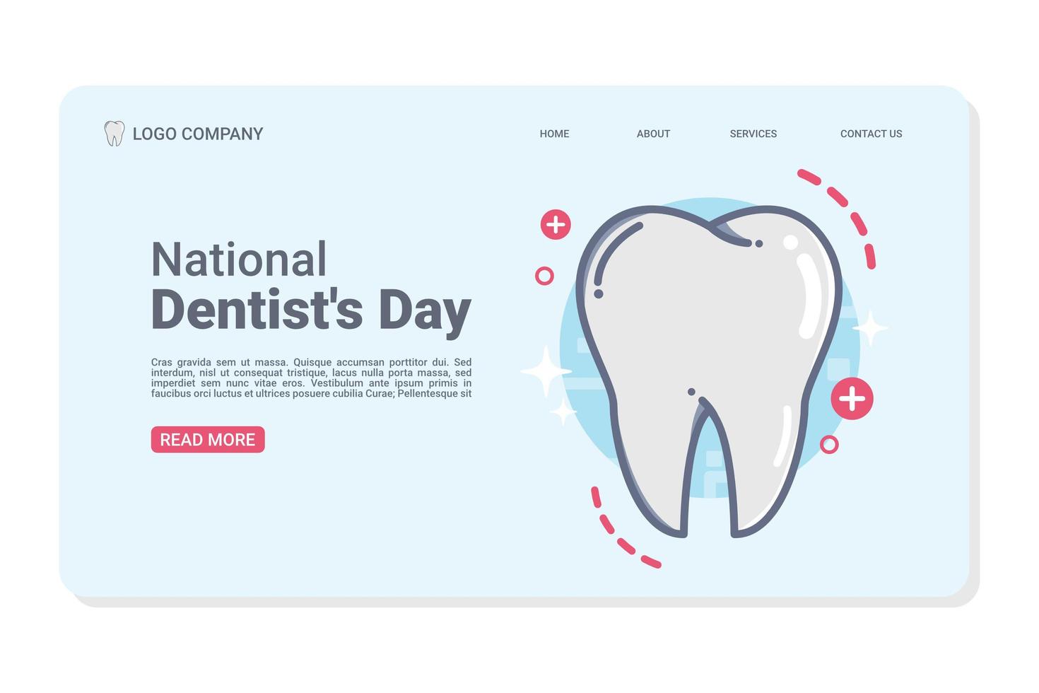 National Dentist's Day Landing Page vector