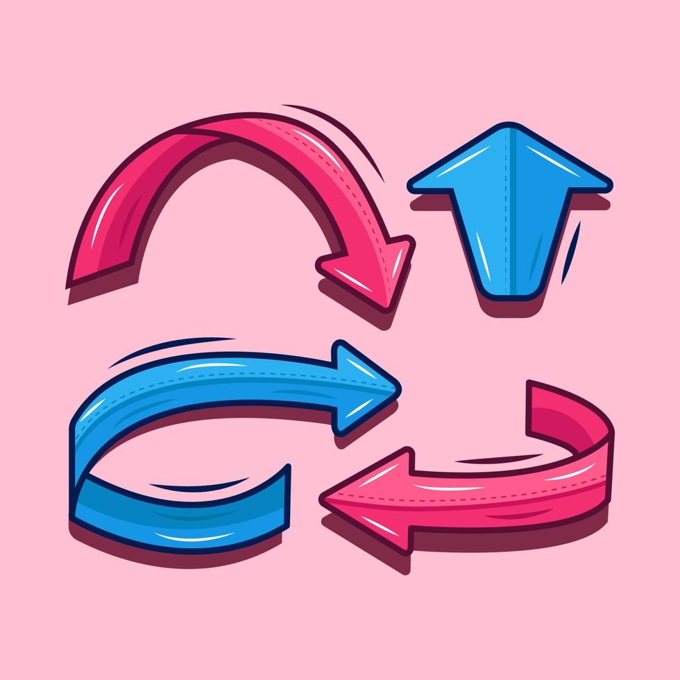 Four arrow stickers in blue and pink color 05 free download vector