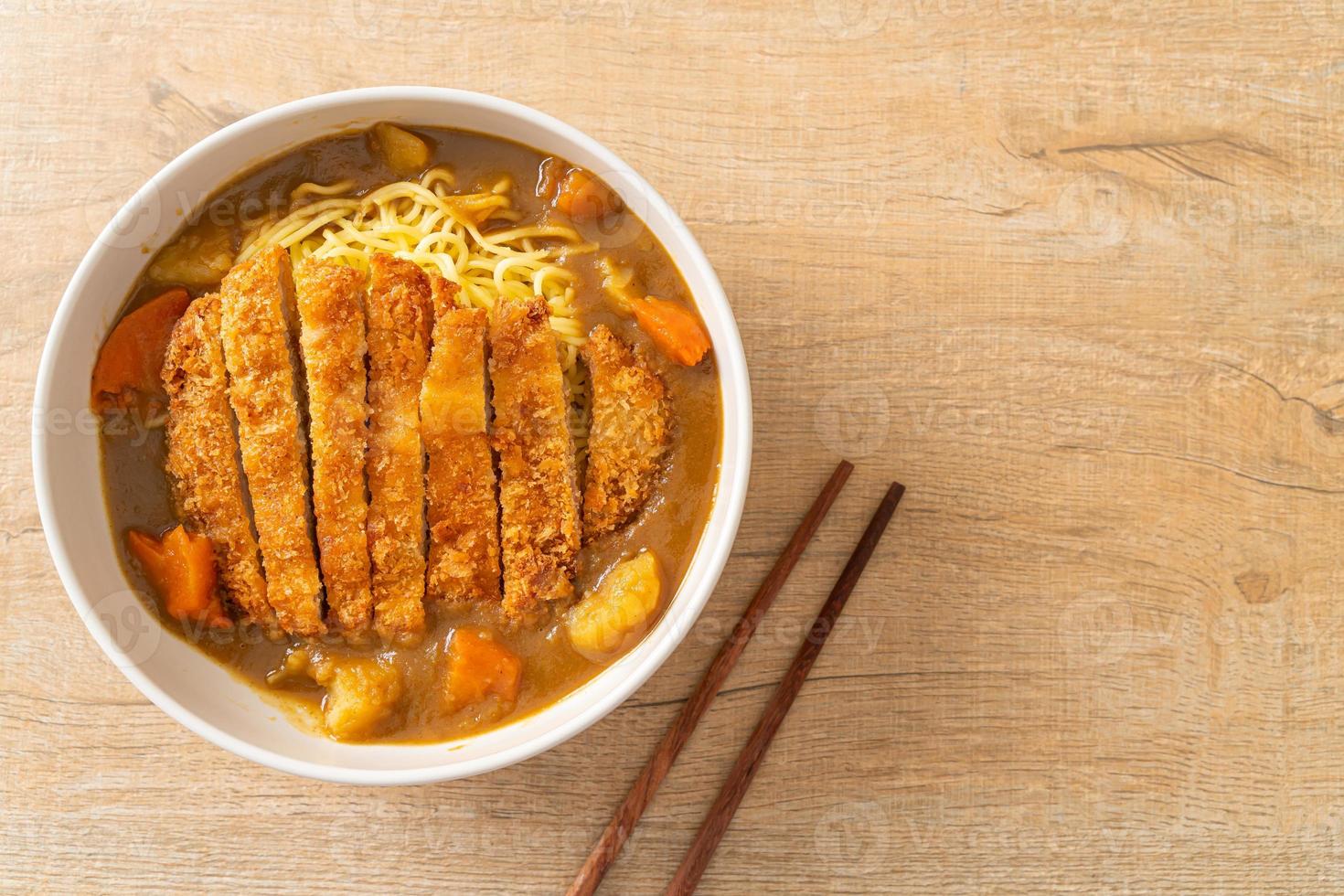 curry ramen noodles with tonkatsu fried pork cutlet 6022260 Stock Photo