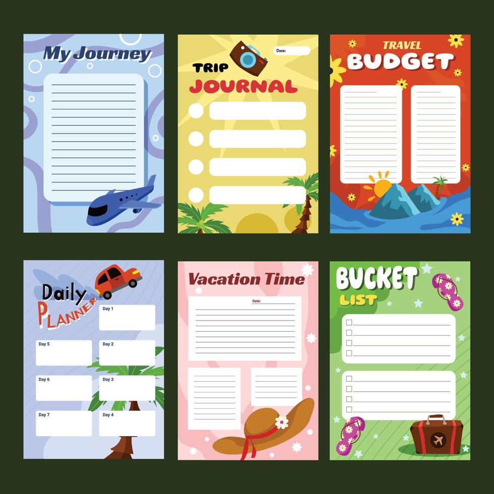 Journal Template Travel vector