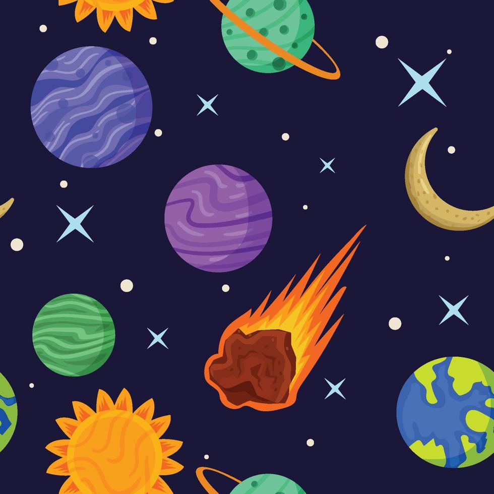 Celestial Bodies Seamless Pattern vector