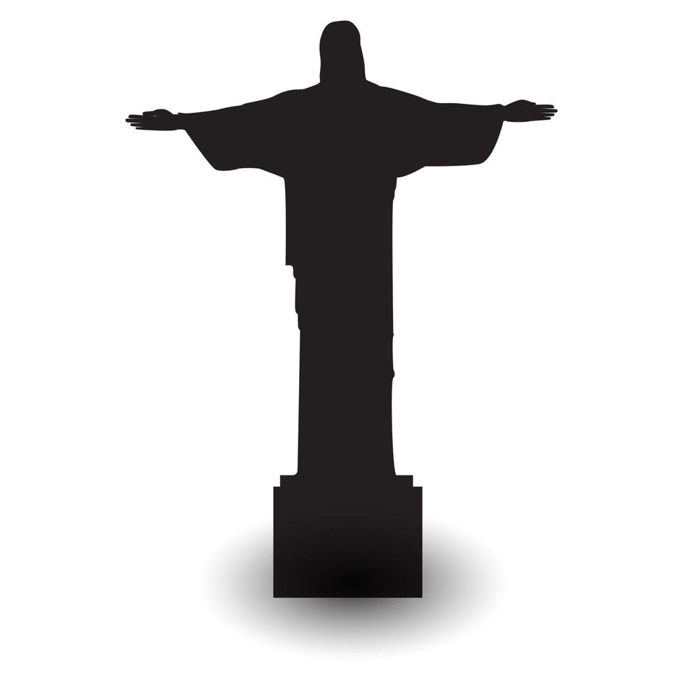 Cristo Redentor Rio De Janeiro silhouettes, Best Places in Brazil.vector,illustration design vector