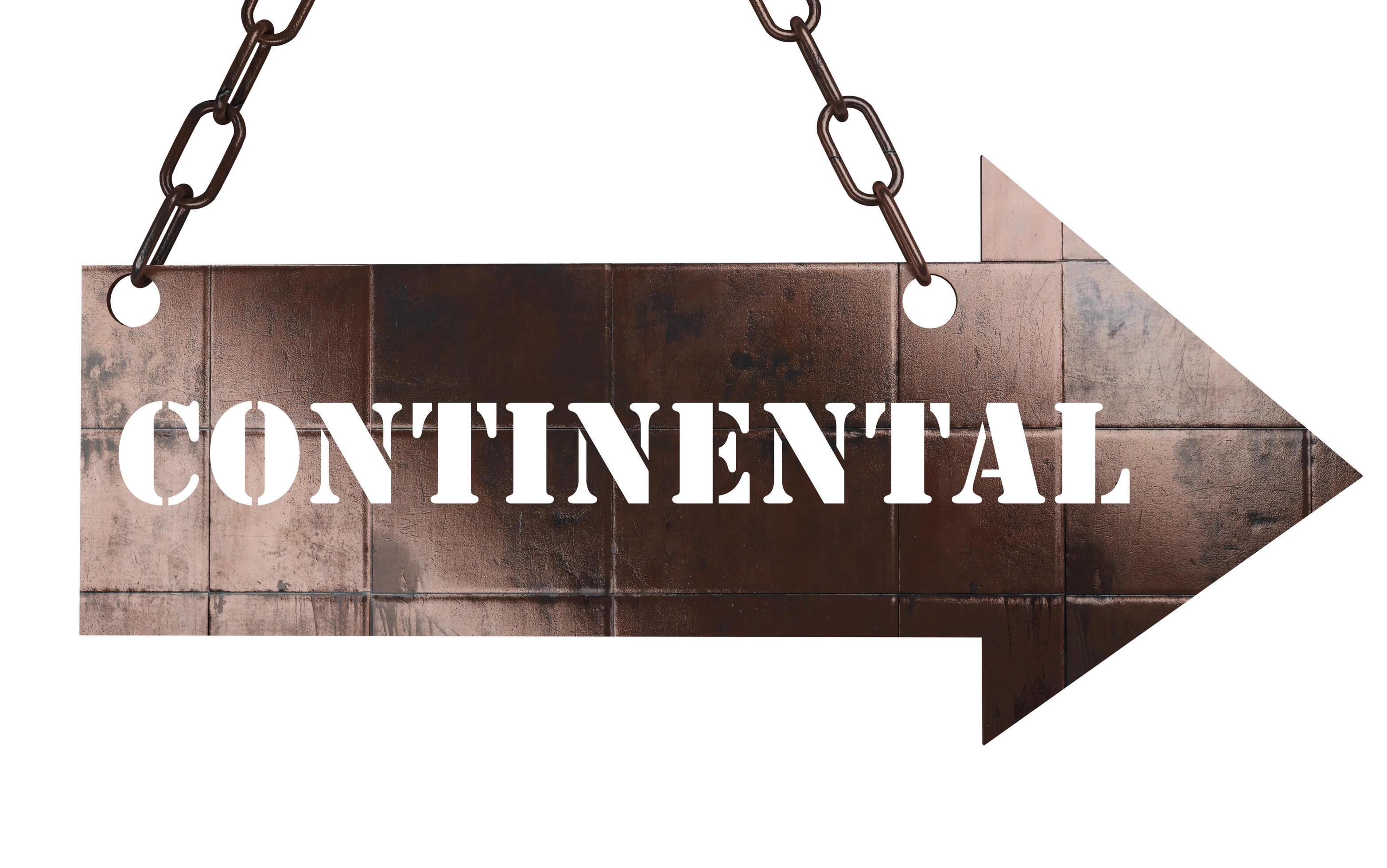 continental word on metal pointer 6024280 Stock Photo at Vecteezy