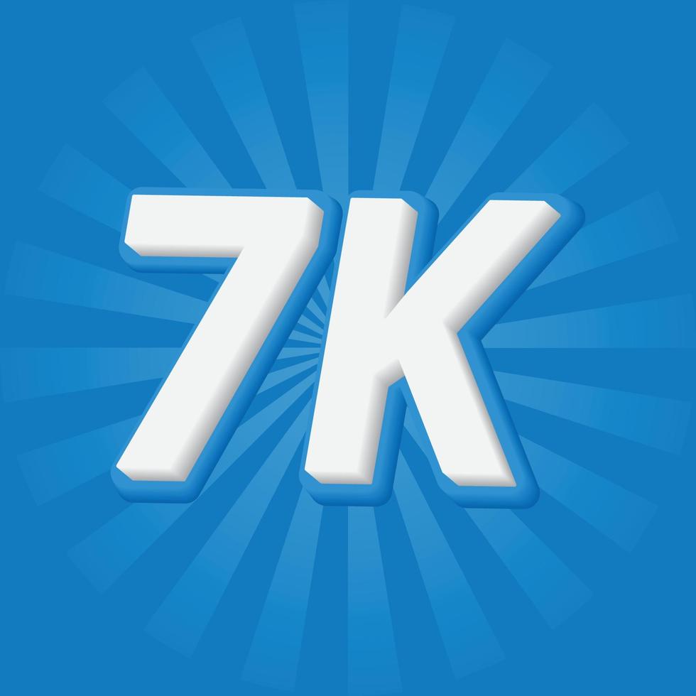 7k followers celebration social media banner vector