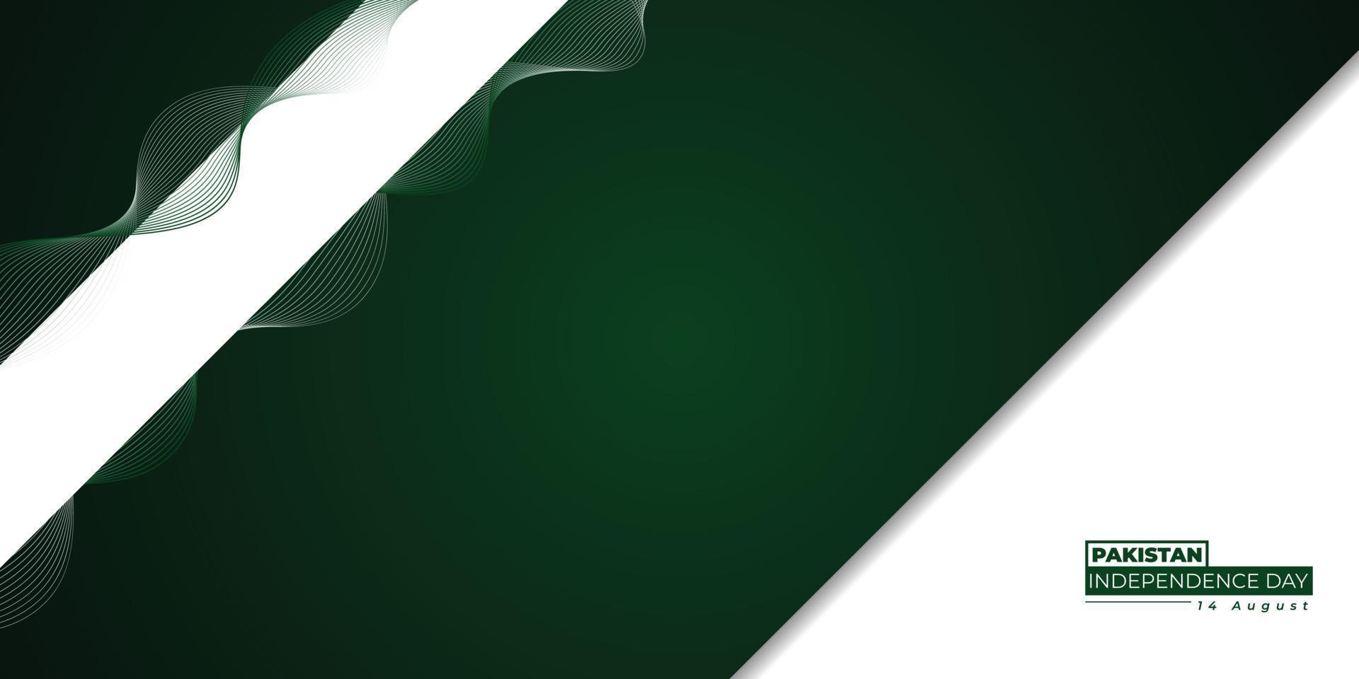 día de la independencia de pakistán con diseño verde y blanco. vector