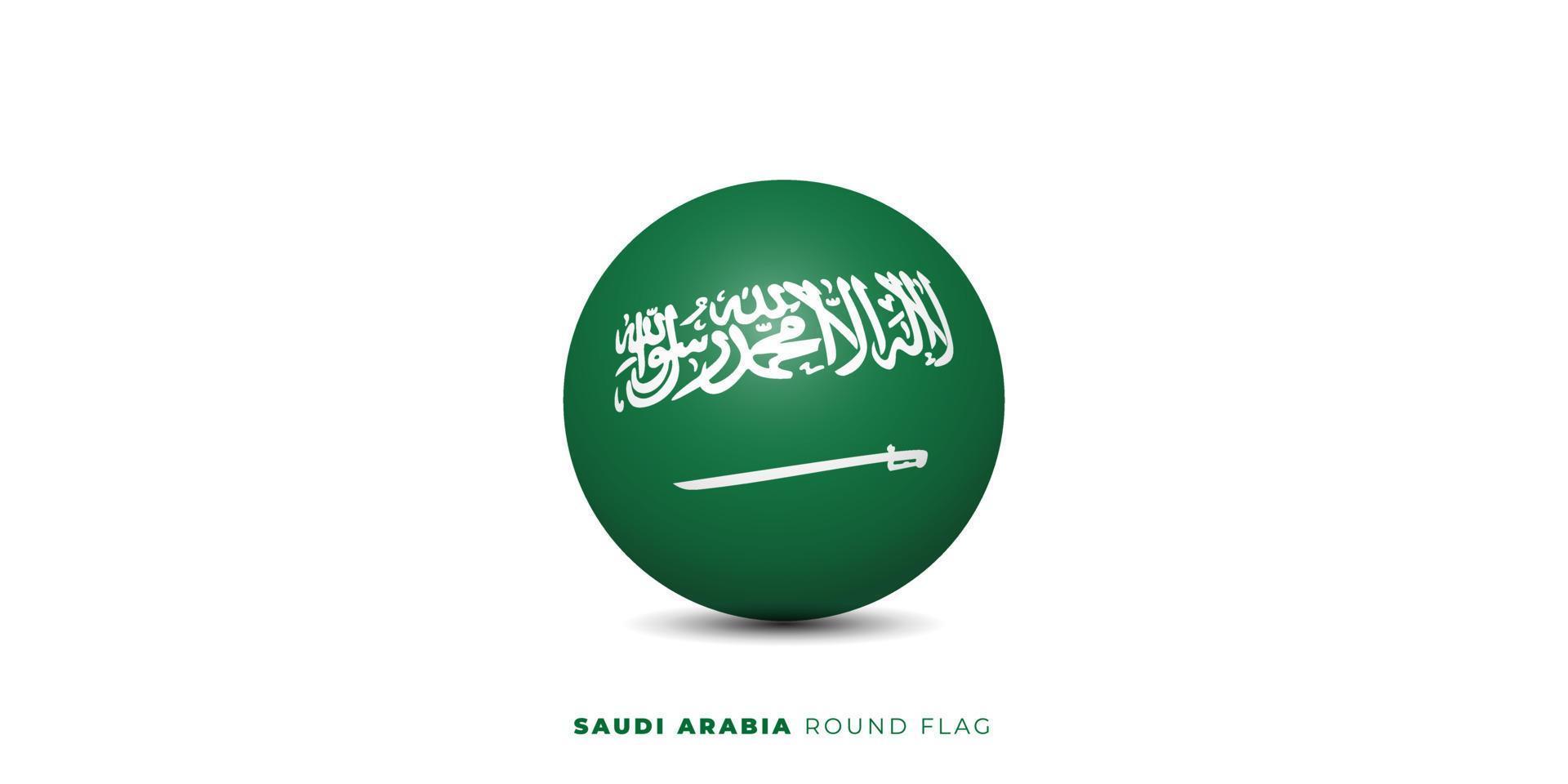 diseño de bandera redonda de arabia saudita vector