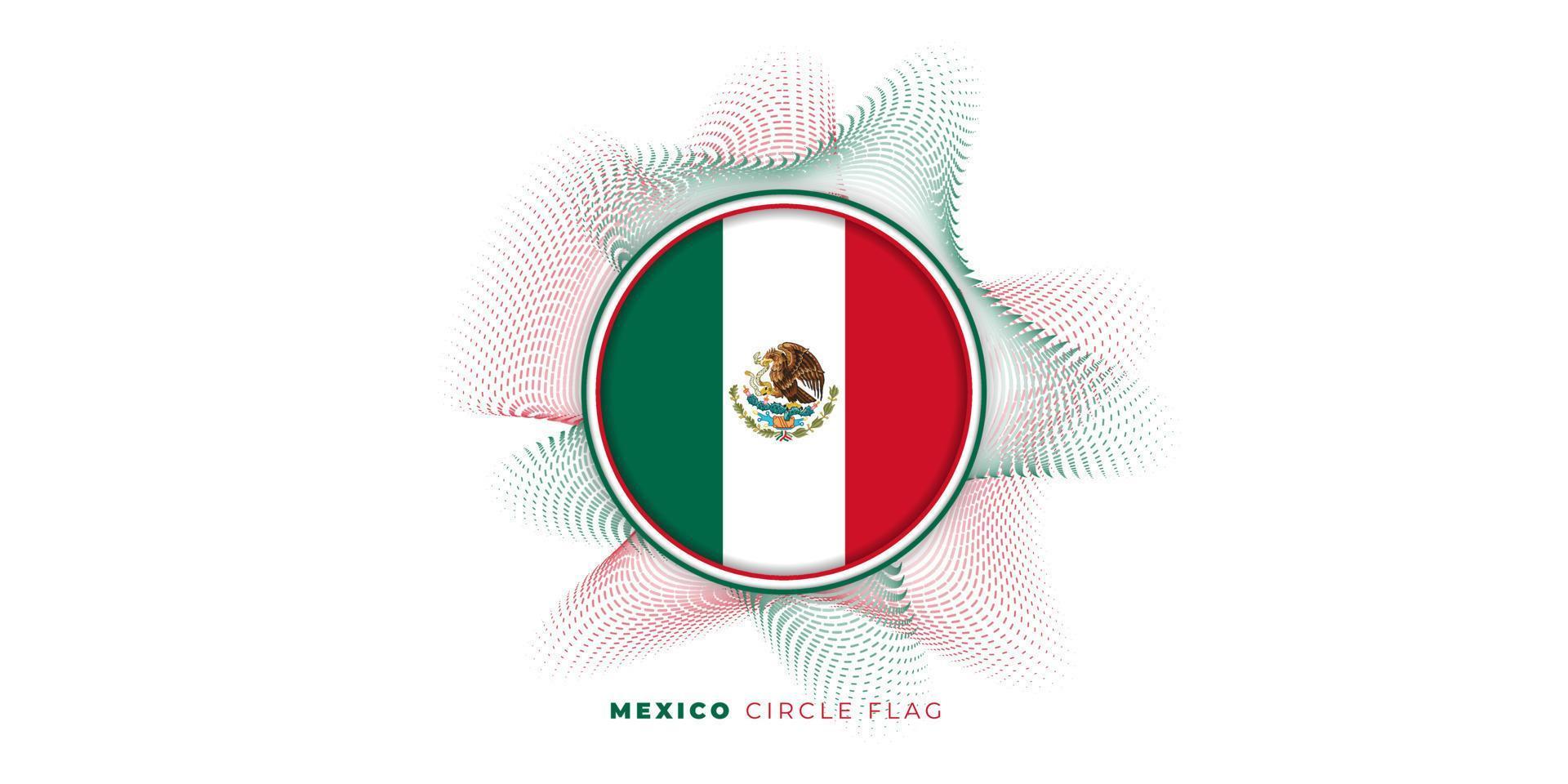 Mexico circle flag vector illustration