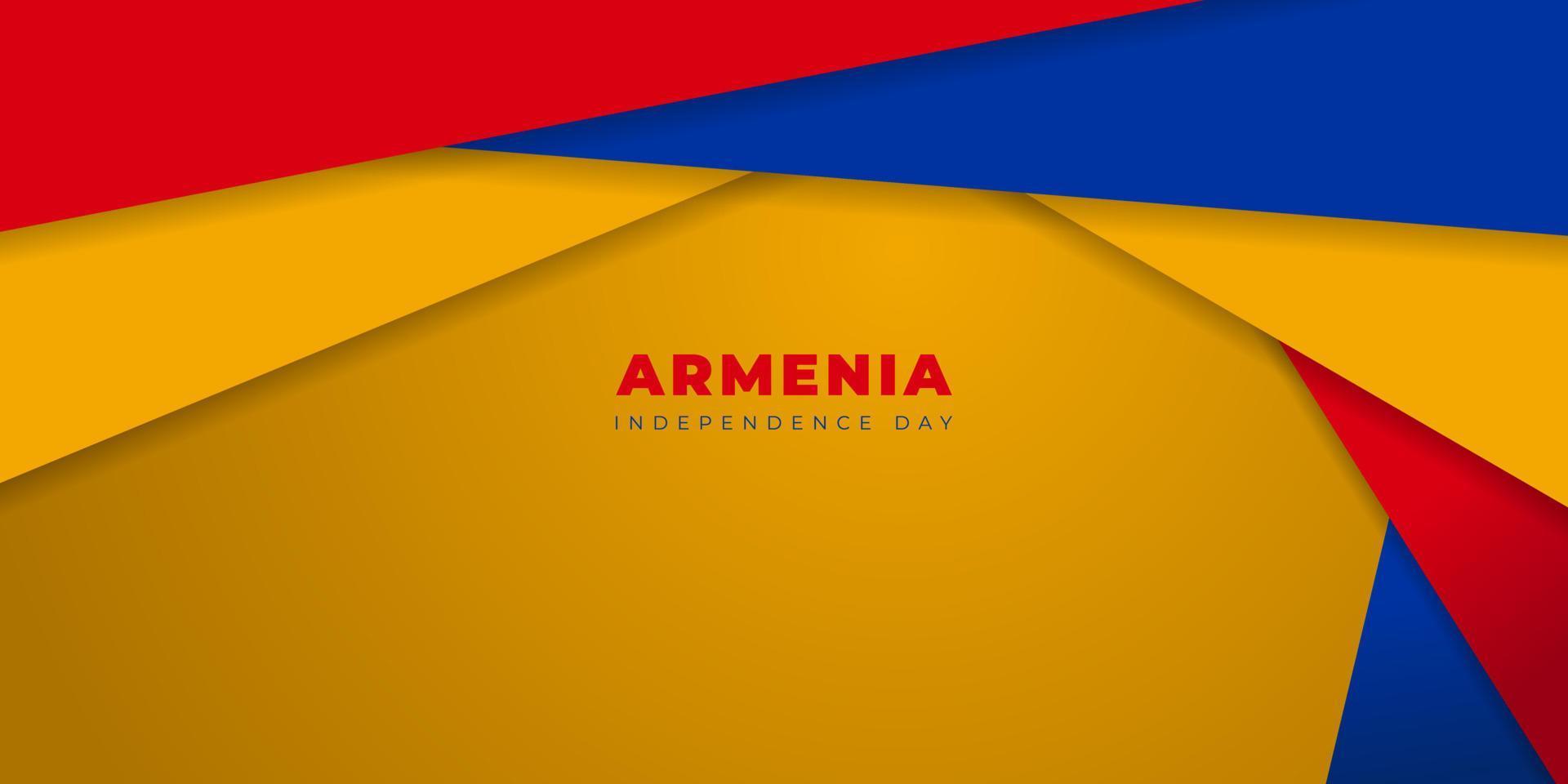 fondo geométrico rojo, amarillo y azul para el diseño del día de la independencia de armenia vector