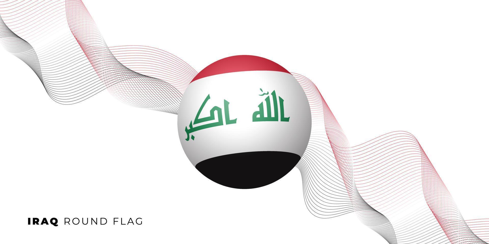 diseño de vector de bandera redonda de irak