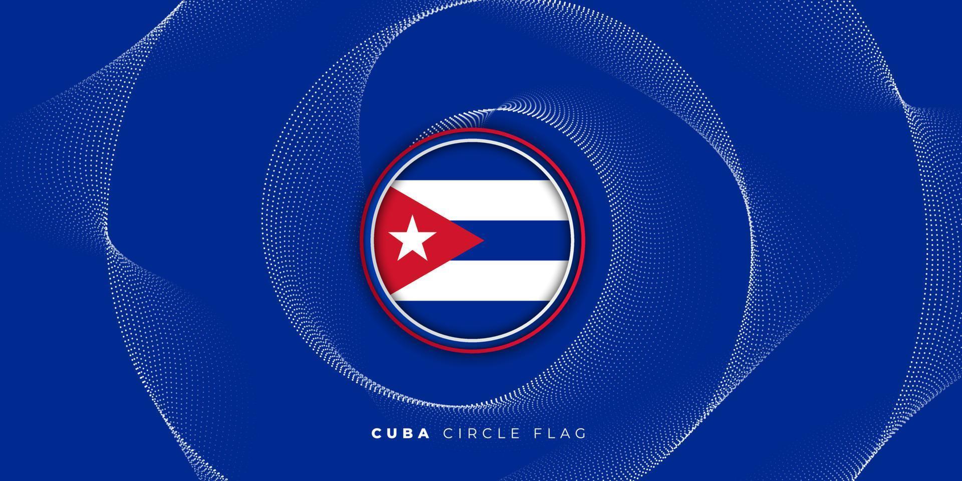 Cuba circle flag vector illustration with spiral effect design. Cuba Independence day design.