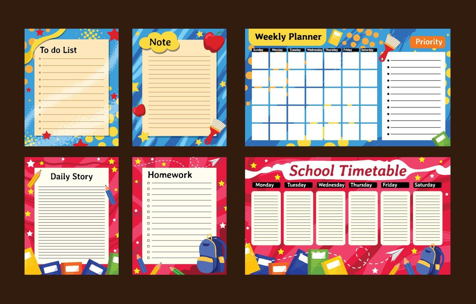 School Journal Template vector