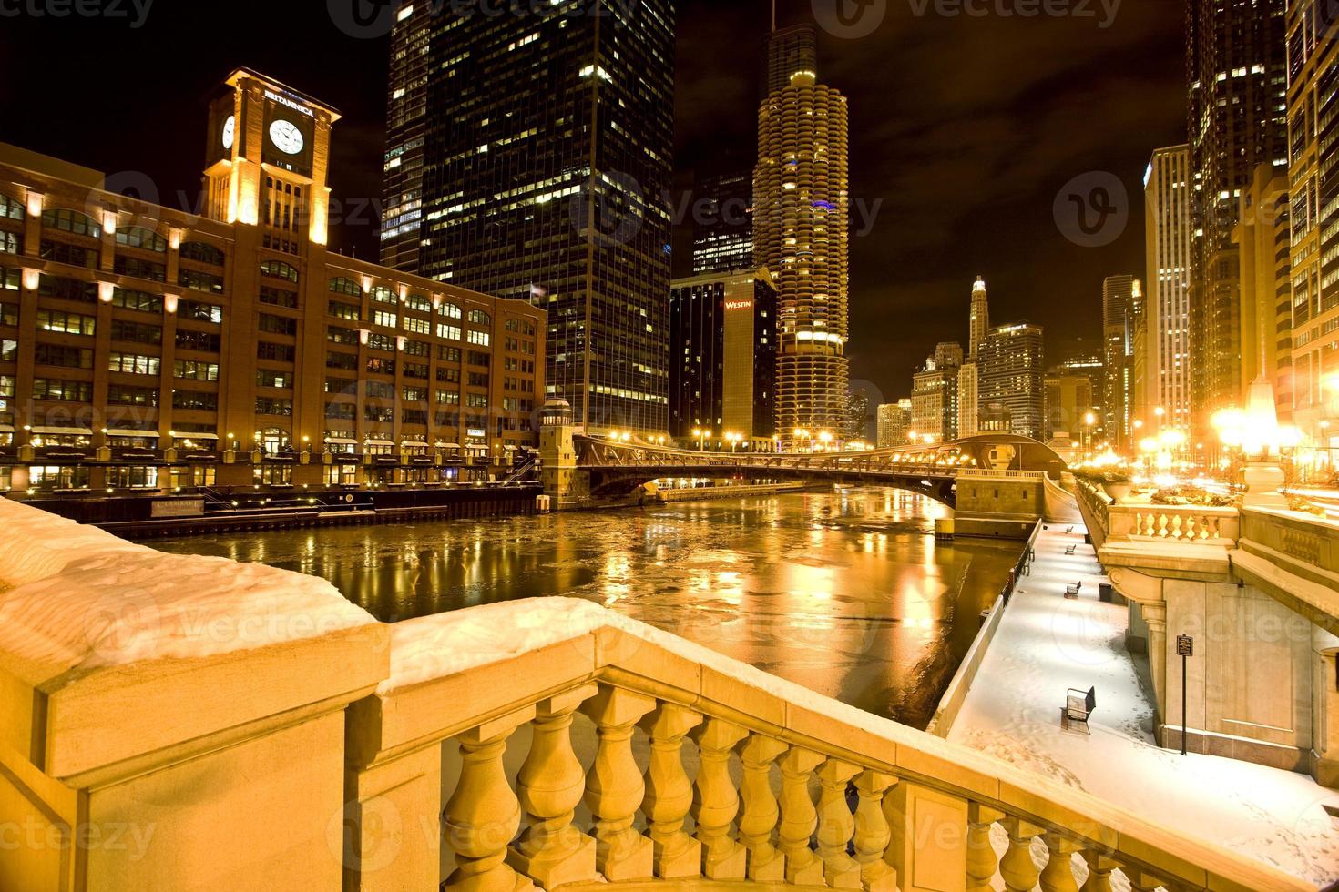 Chicago Downtown City  Night Photography photo