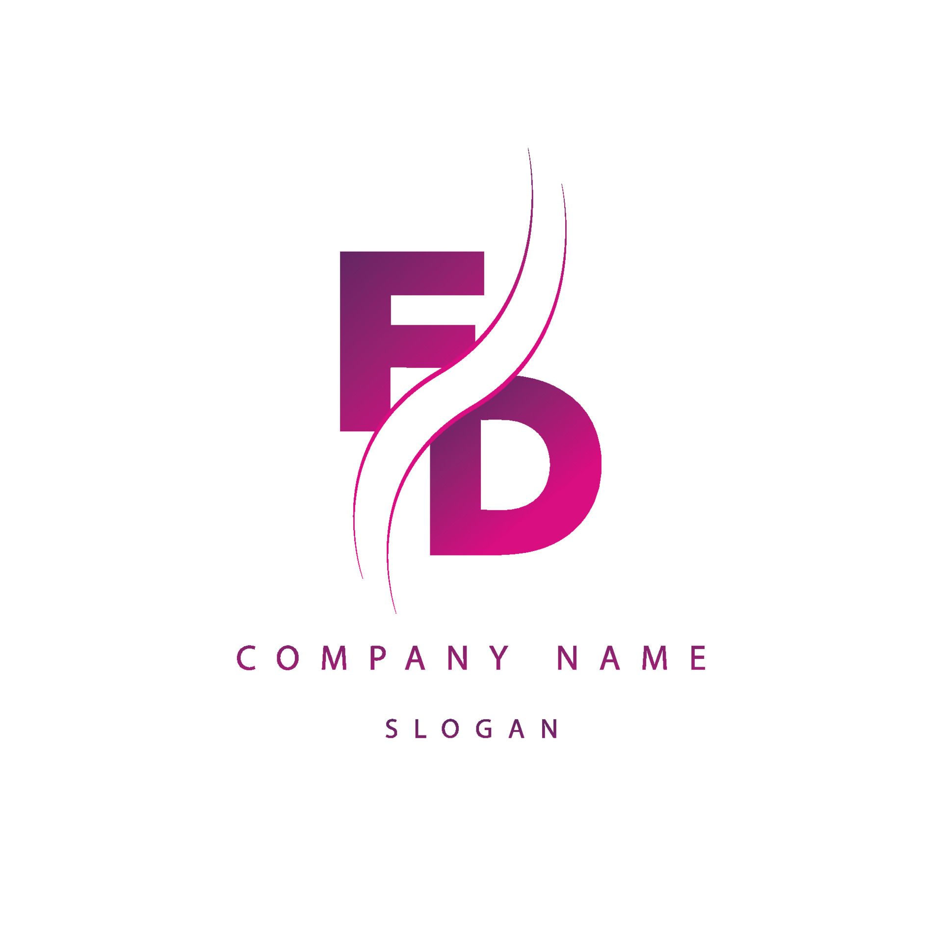 FD letter logo gradient. FD monogram, simple vector logo symbol