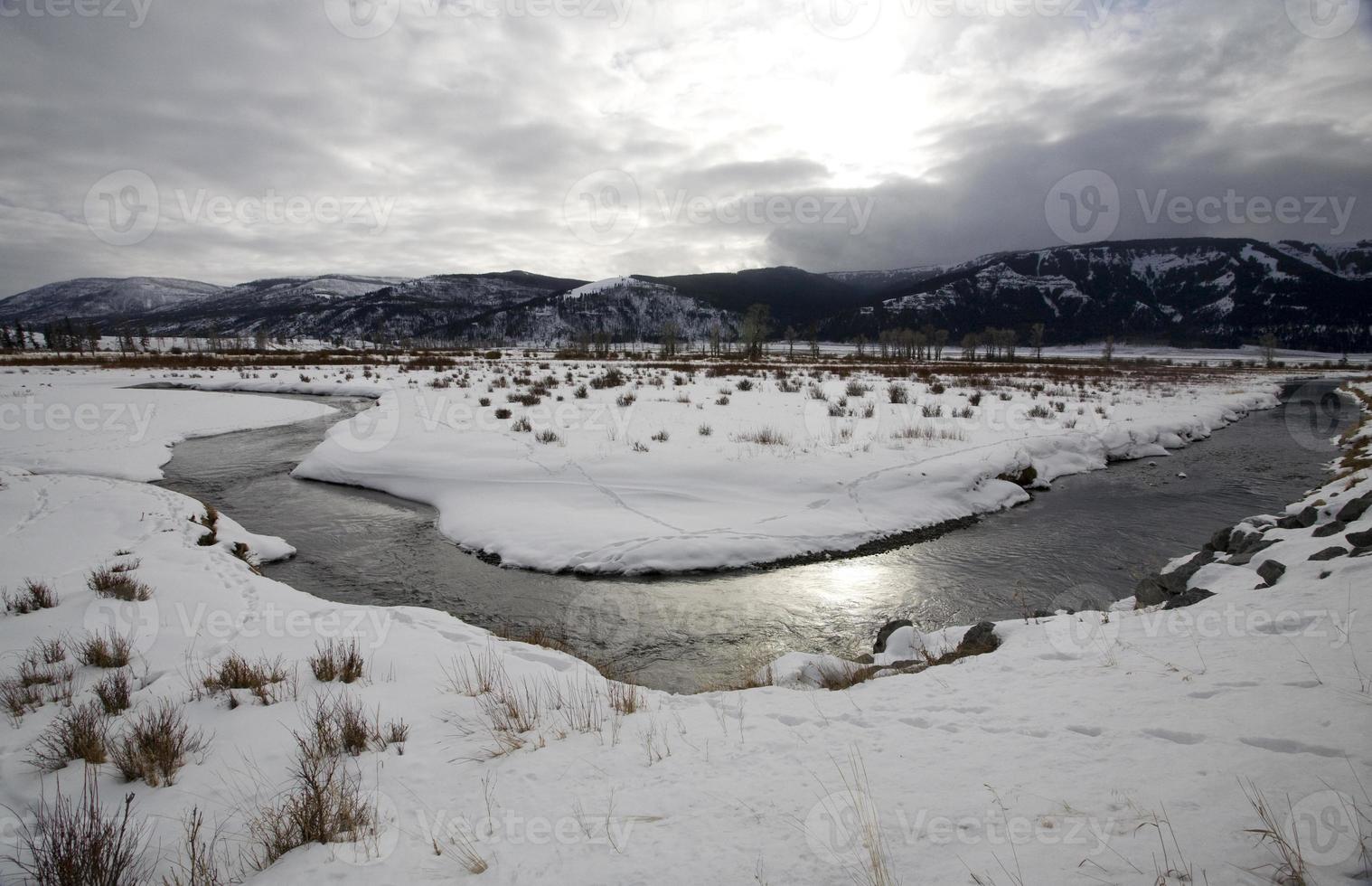 Yellowstone Park Wyoming Winter Snow soda butte creek photo