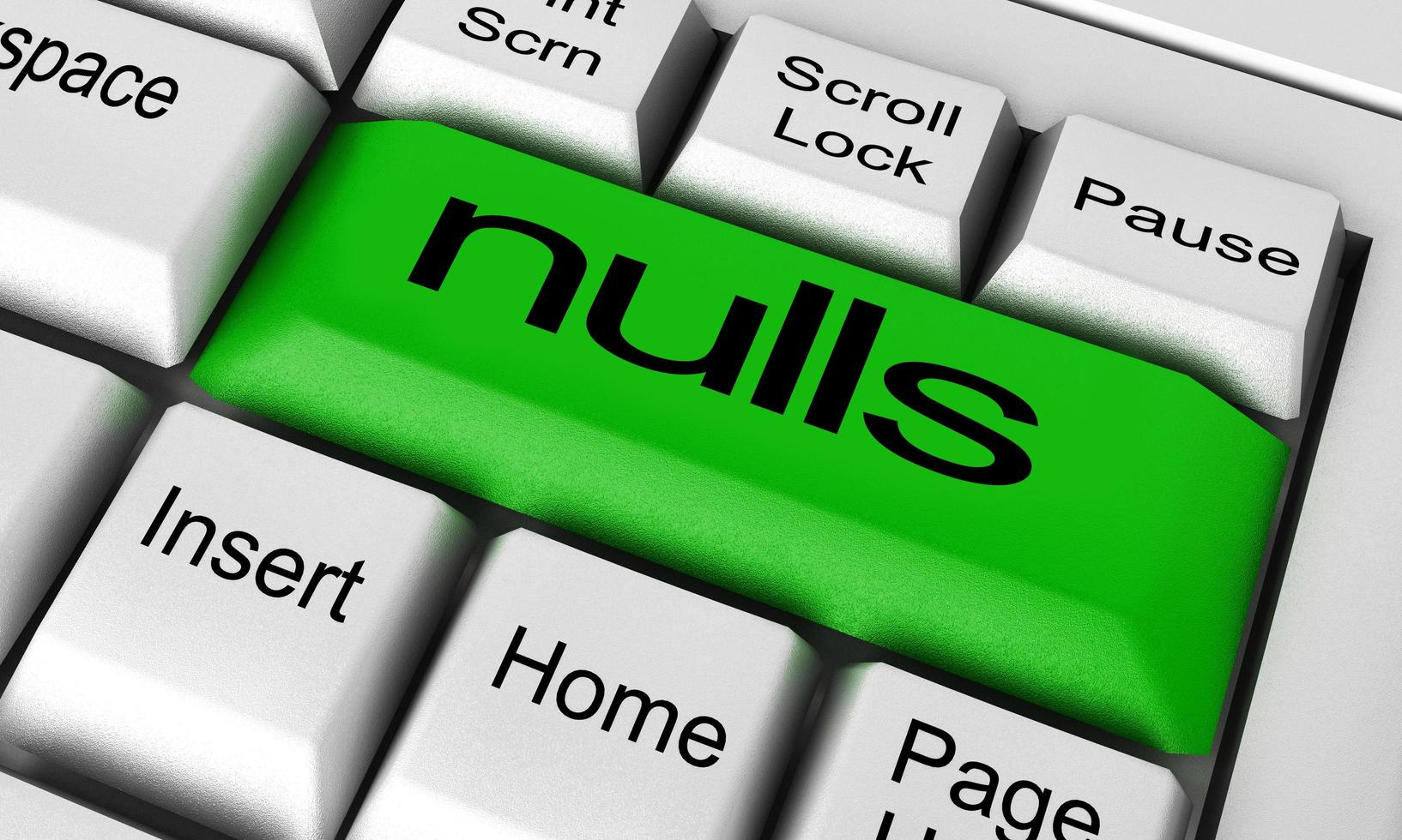 nulls word on keyboard button photo