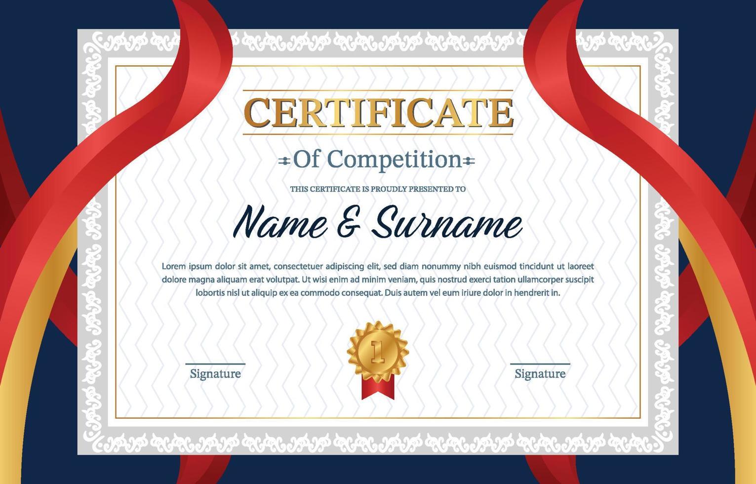 University Seminar Certificate Template vector