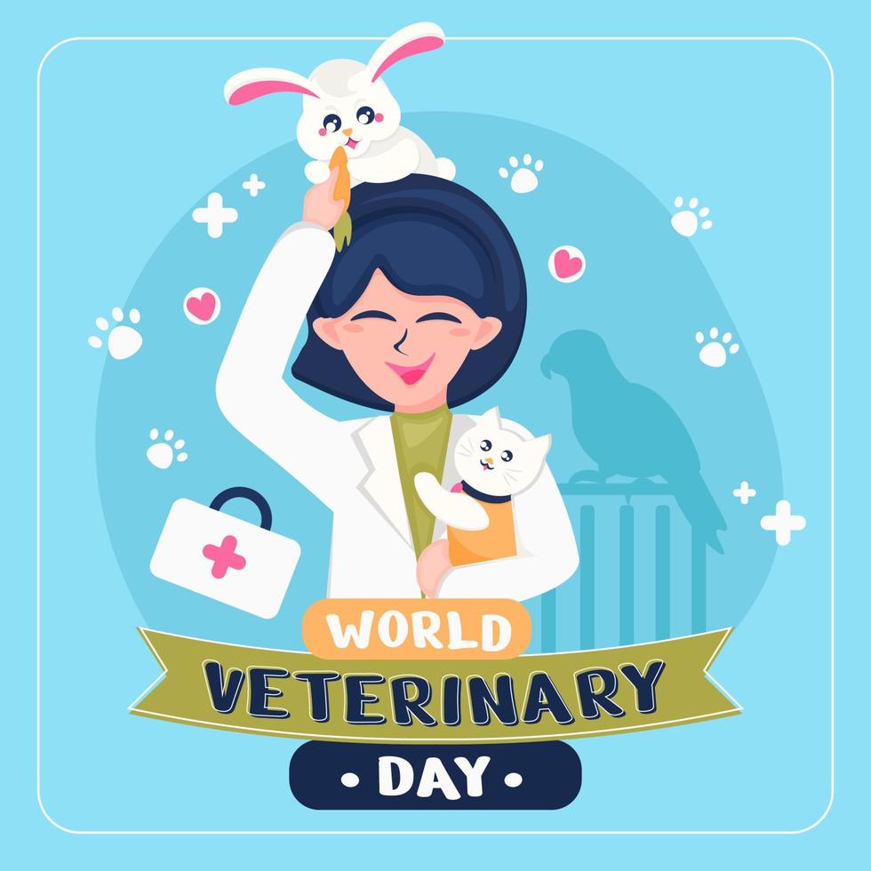 feliz dia de los veterinarios vector