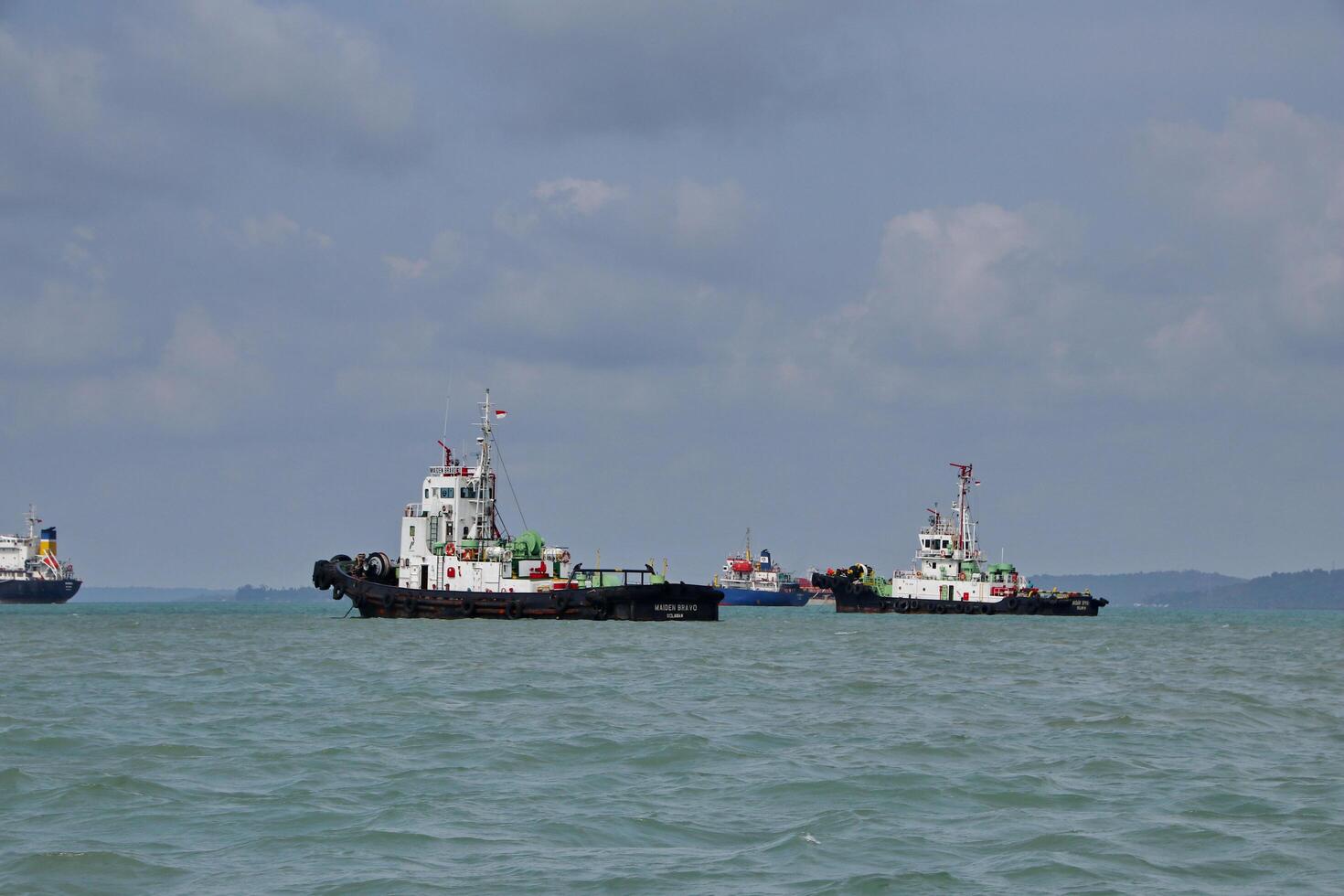 Various ship activities at the Port of Sri Bintan Pura in the city of Tanjung Pinang namely on the west coast of the island of Bintan photo