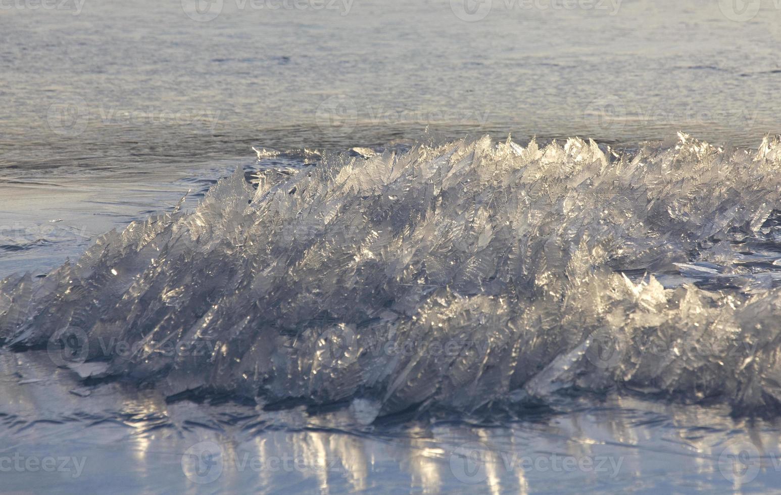 Ice Crystals Forming on Lake photo