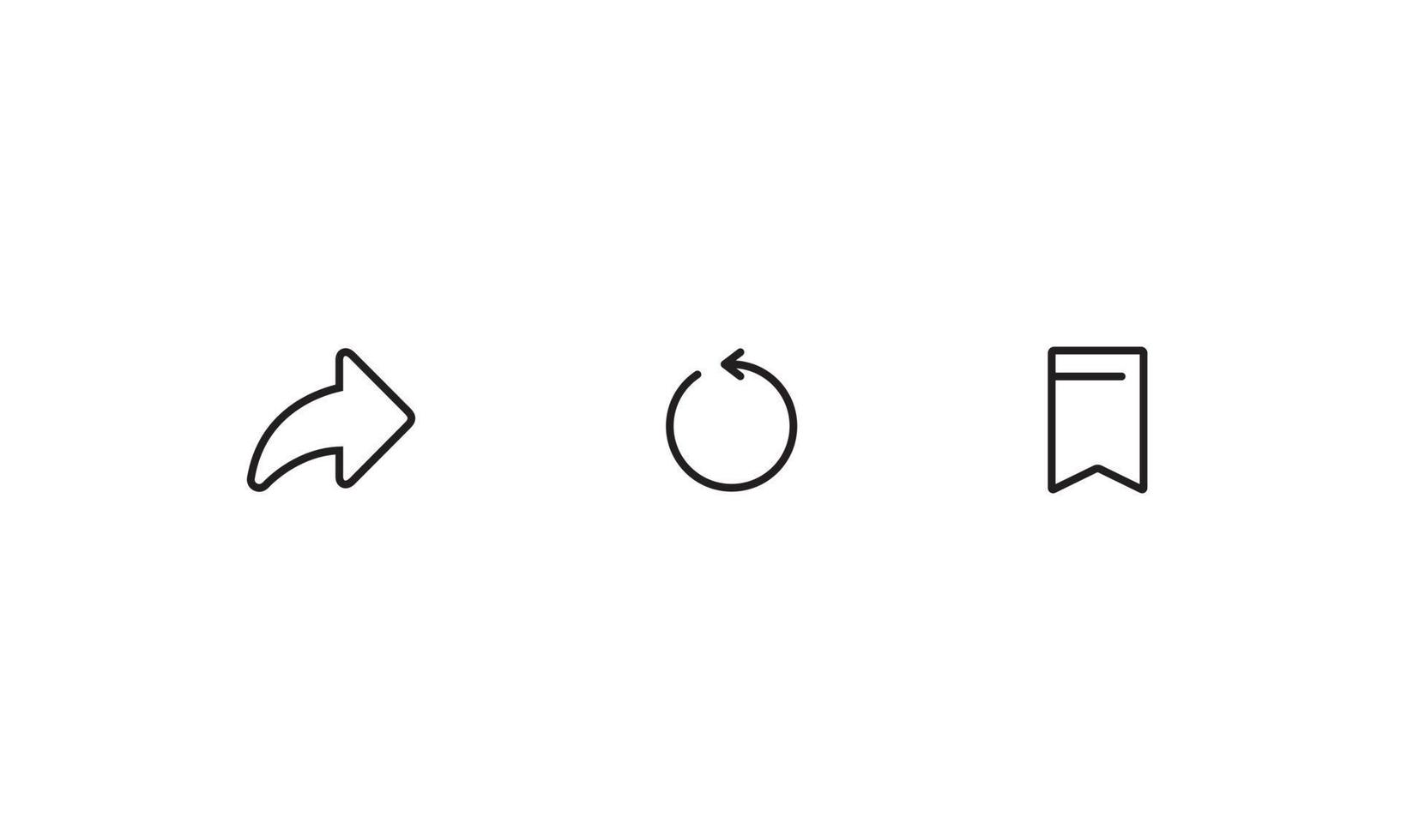 Share, Reload, and Save Icon Sign Symbol Vector