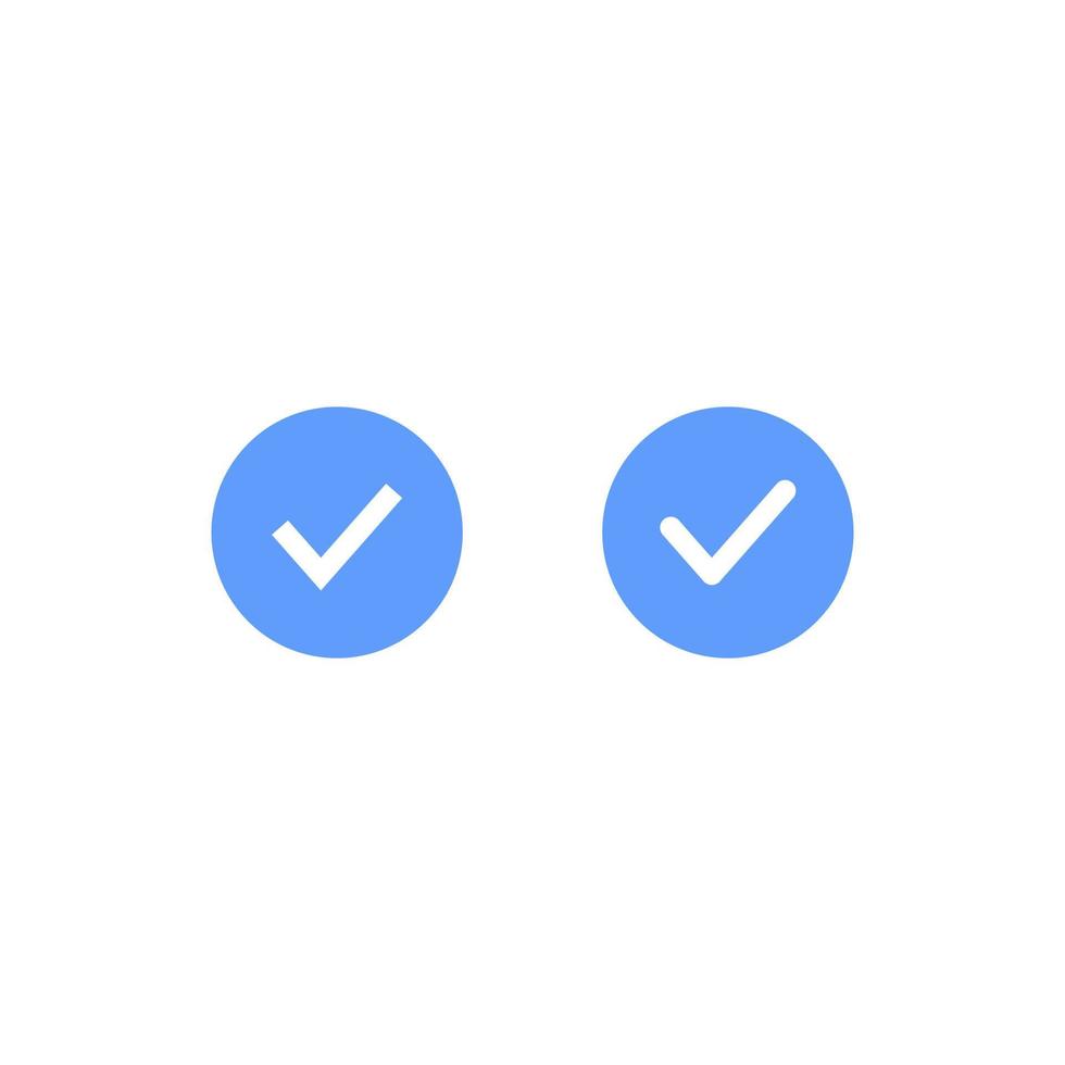 Blue Check, Social Media Verified Badge Icon Vector in Trendy Style