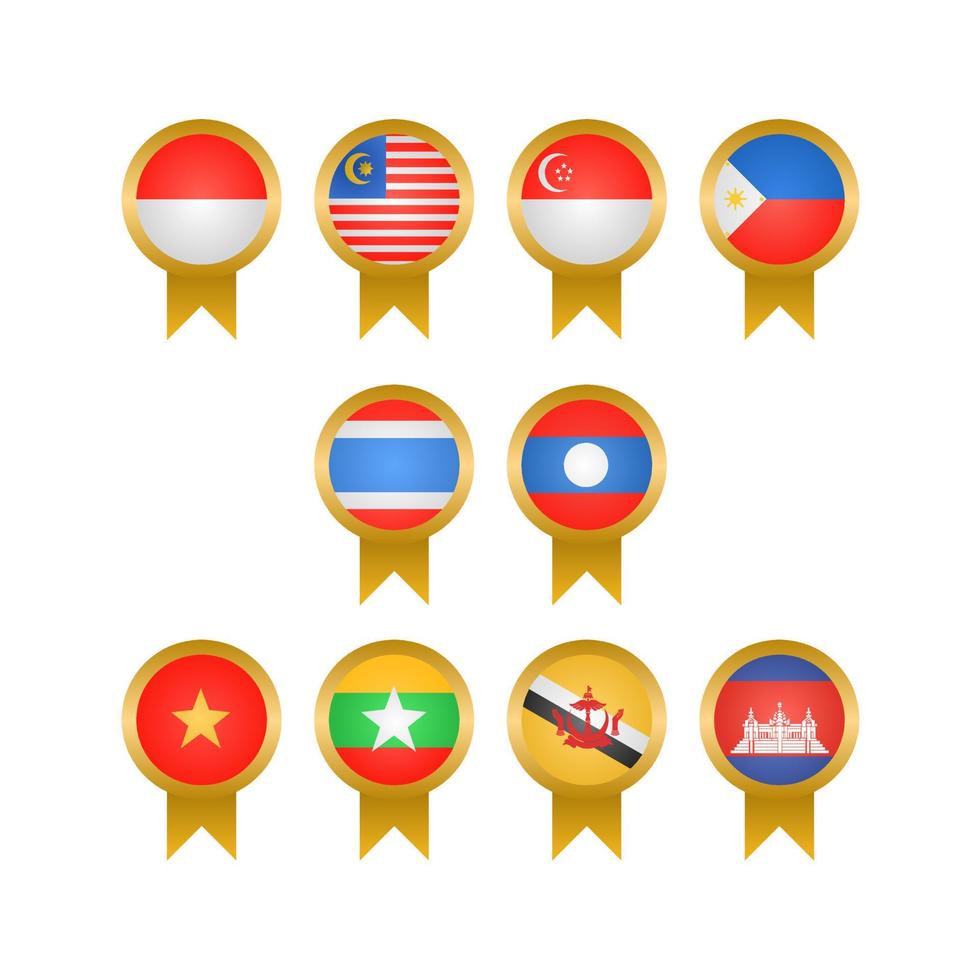 conjunto de vectores de bandera del sudeste asiático