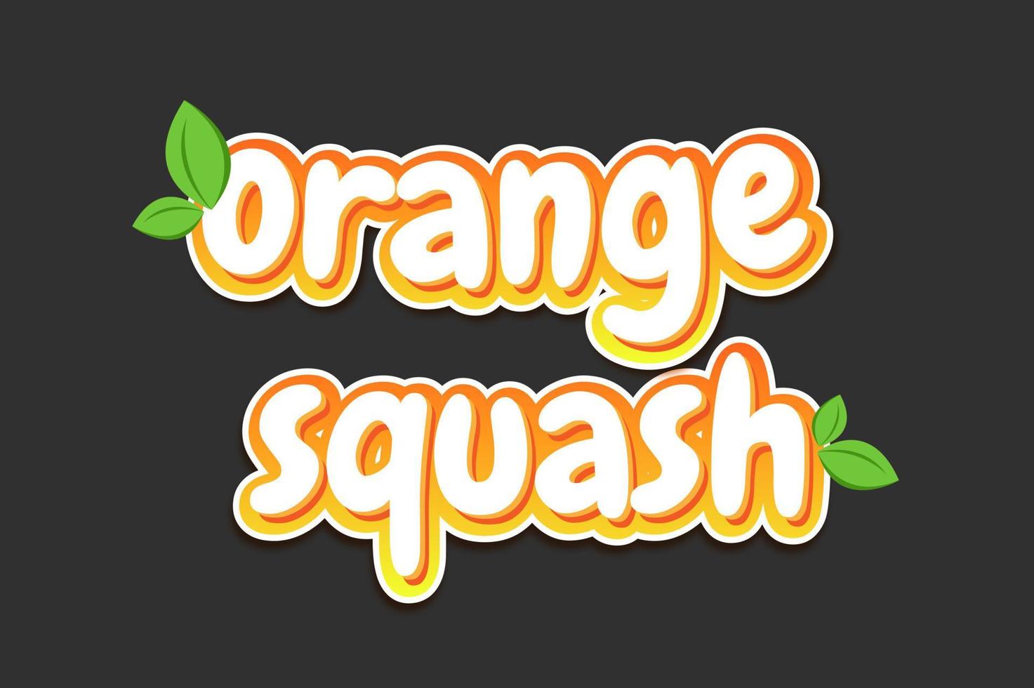 orange squash writing on plain background vector