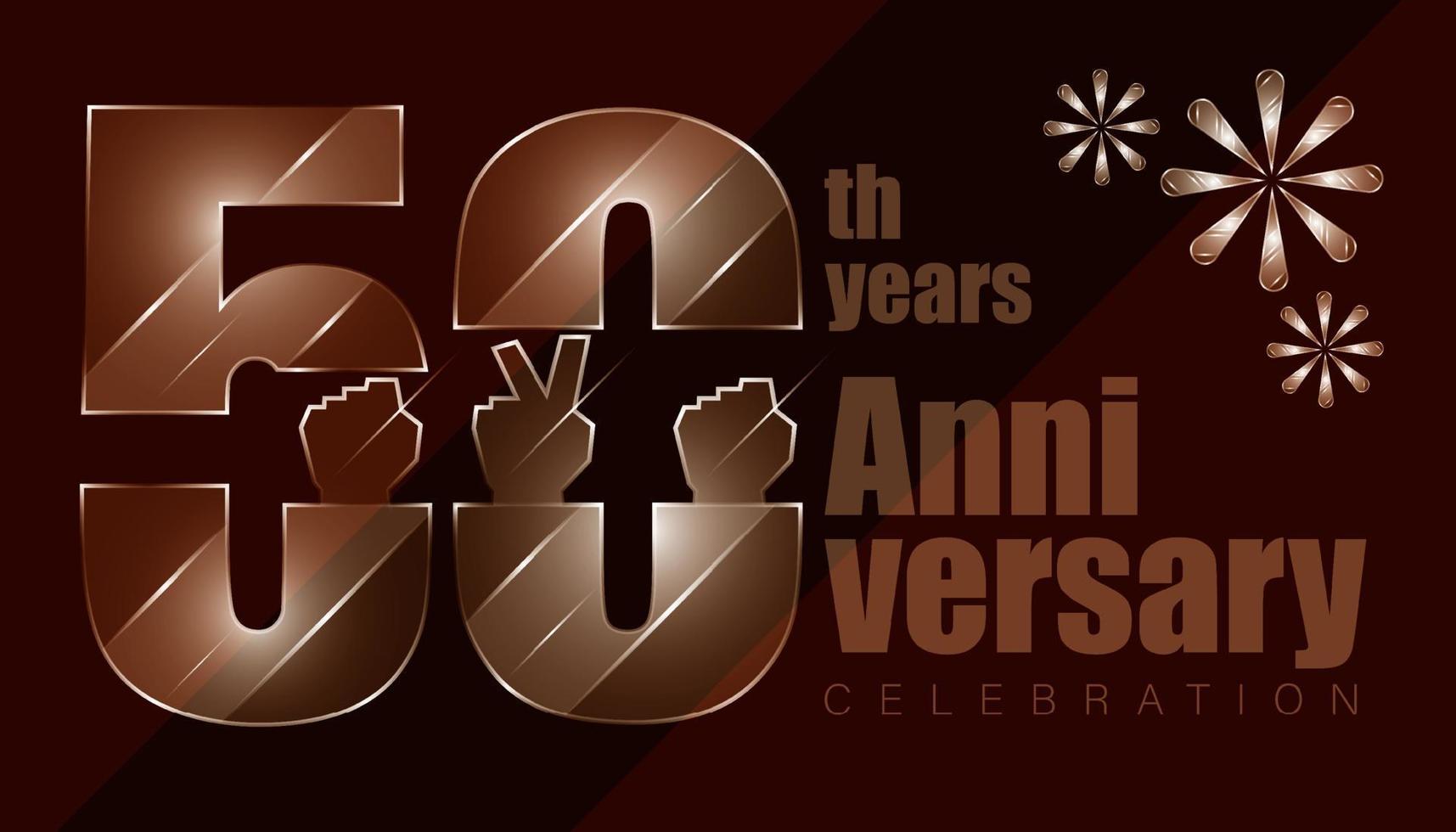 luxury character numbers 50th years anniversary. vector illustration eps10