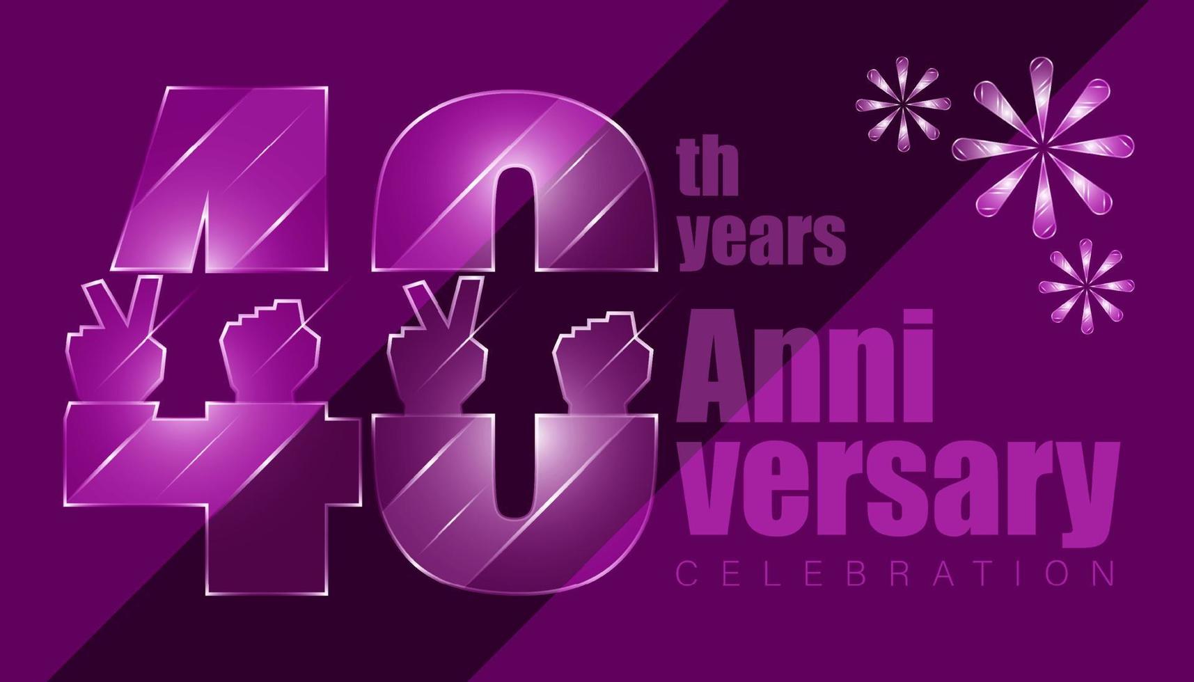 luxury character numbers 40th years anniversary. vector illustration eps10