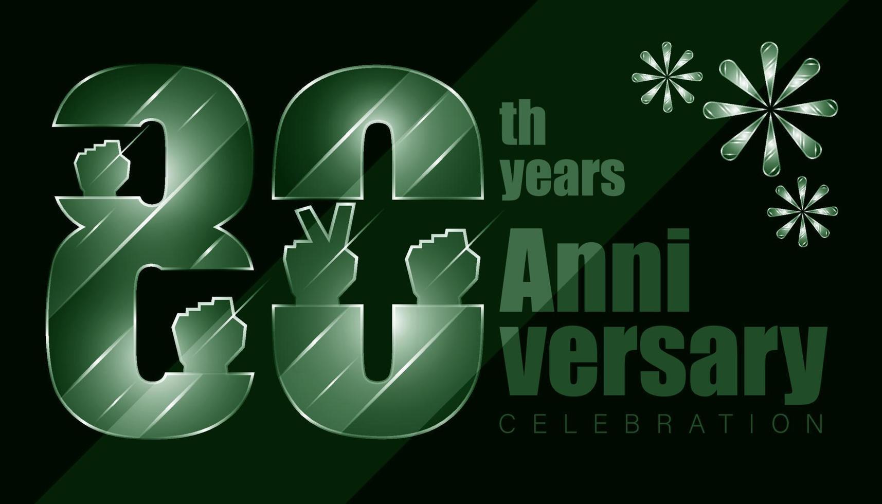 luxury character numbers 80th years anniversary. vector illustration eps10