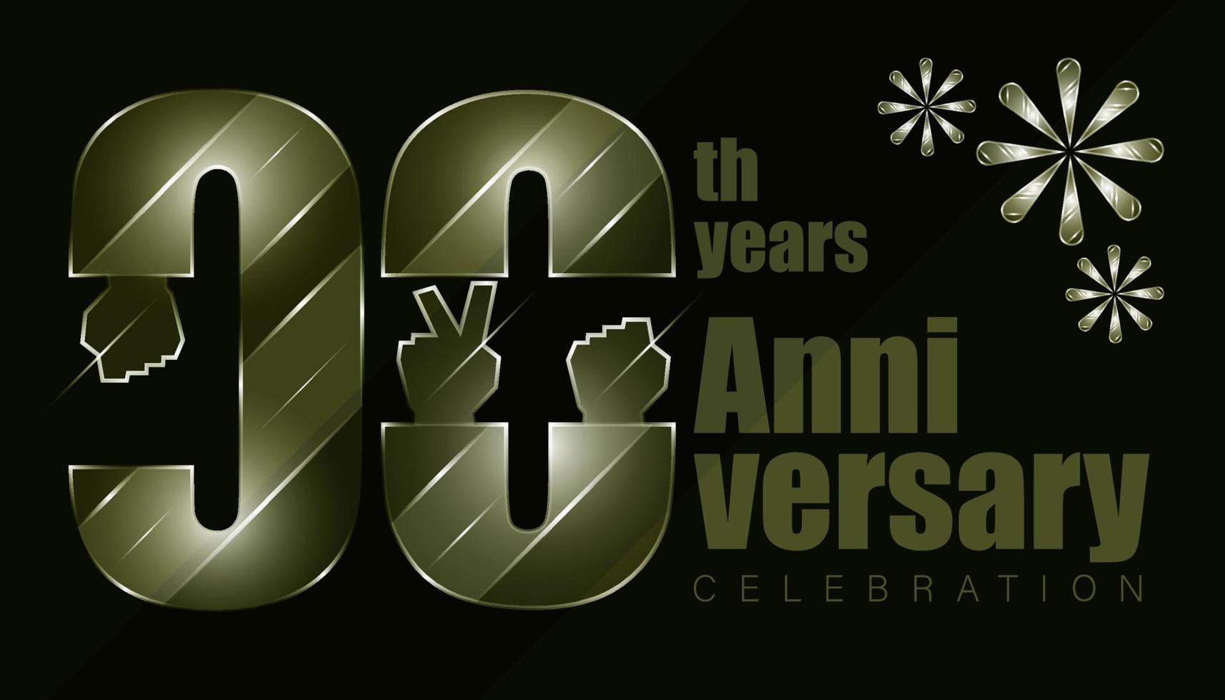luxury character numbers 90th years anniversary. vector illustration eps10