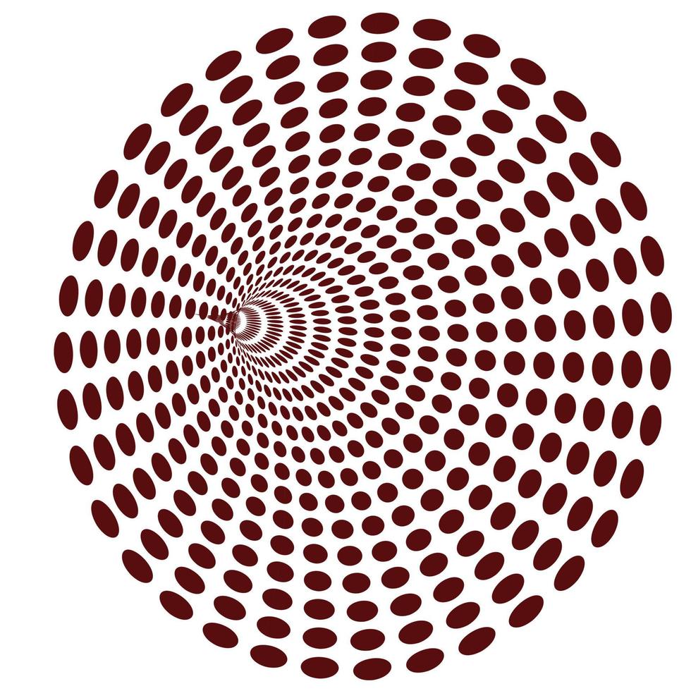 A background several dotted circles wrapped around each other in a spiral shape vector