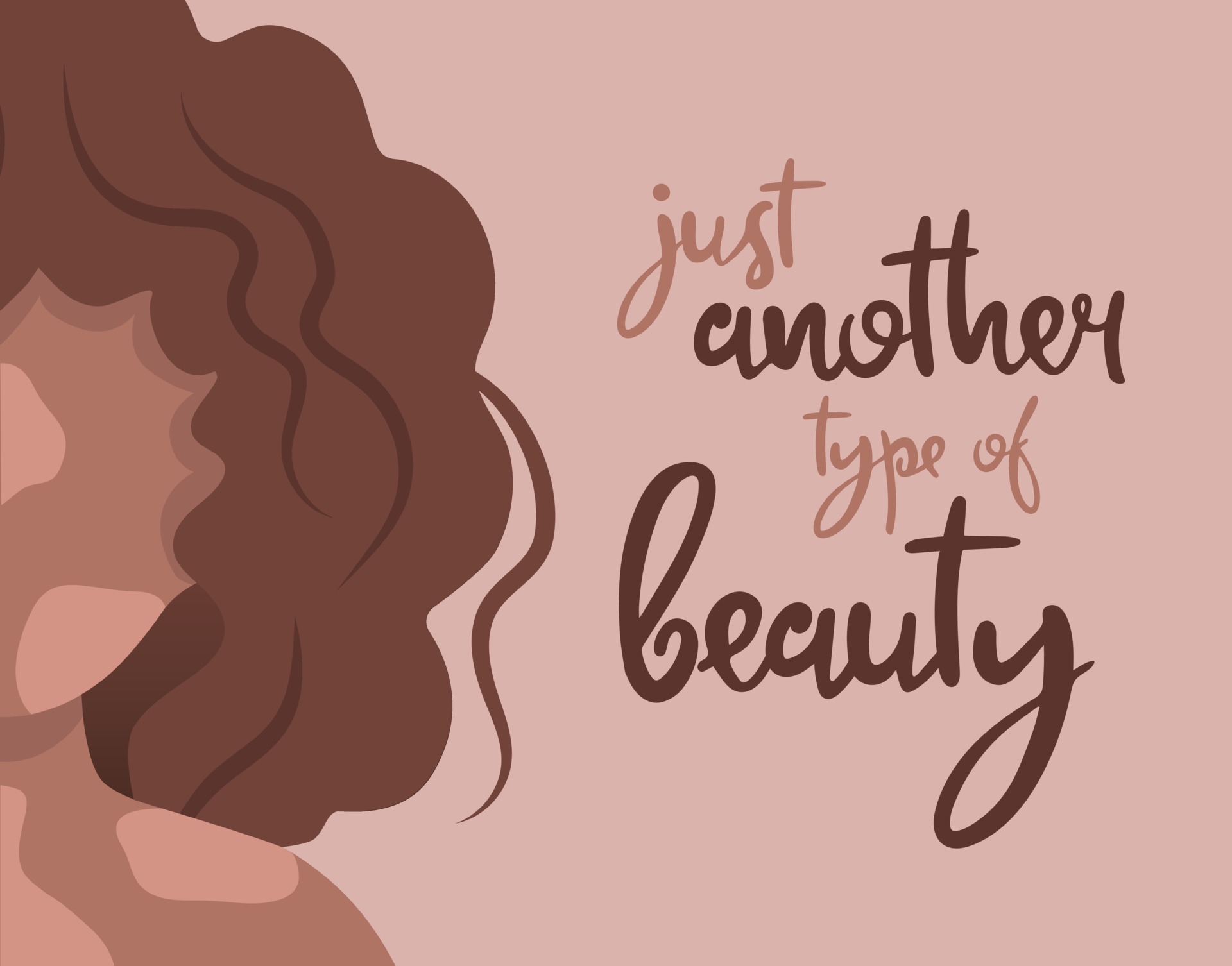 Portrait of an African woman with curly hair and dark skin with vitiligo.  Hand drawn calligraphy inspirational quotes. Body positive concept. World  vitiligo day June 25. 6029771 Vector Art at Vecteezy