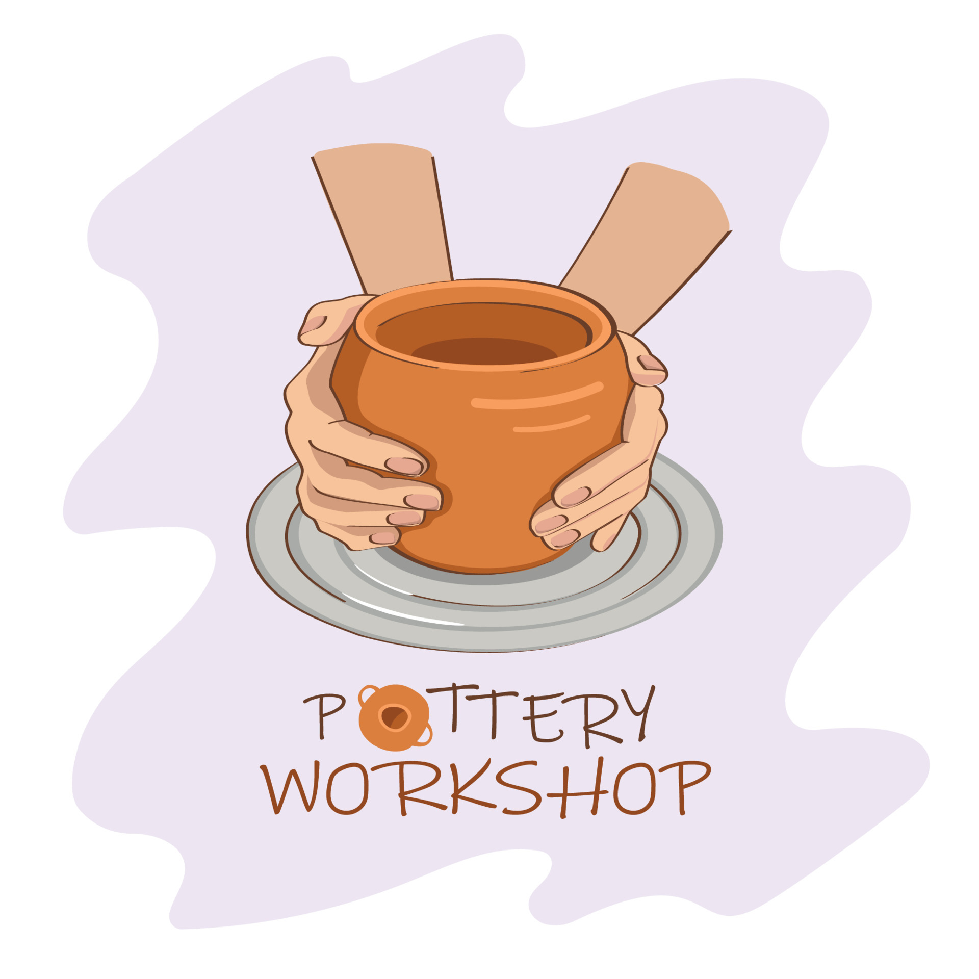 Template of poster pottery ceramics classes banner