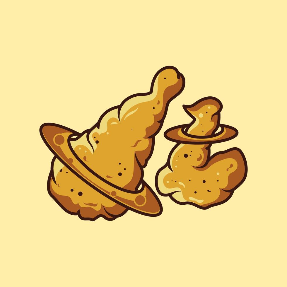 ilustración de pollo frito vector