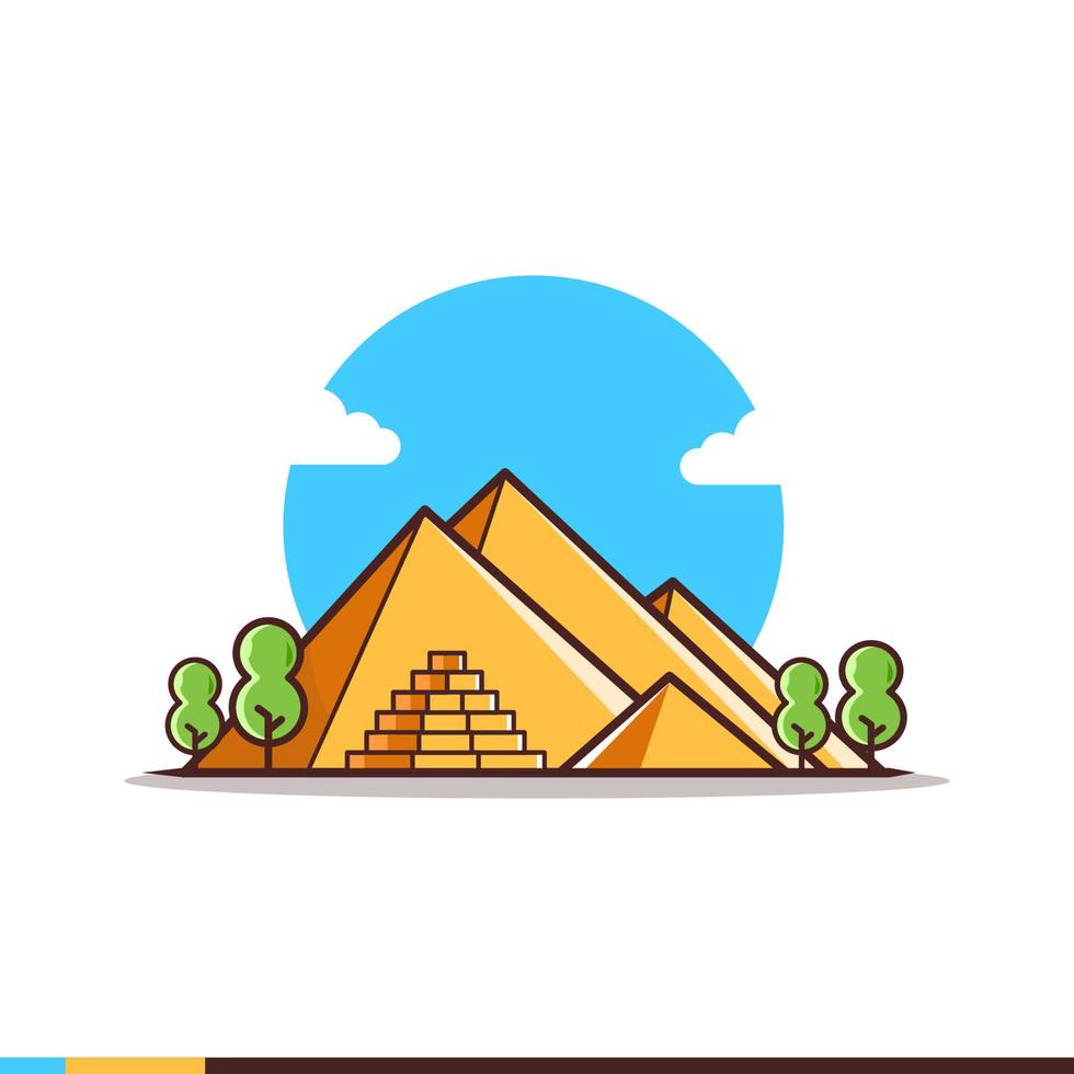 Pyramid building illustration vector